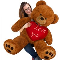 Plüschtier Teddybär XL Braun inkl Herzkissen von Deuba®