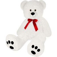 Plüschtier Teddybär XL Weiß inkl. Herzkissen