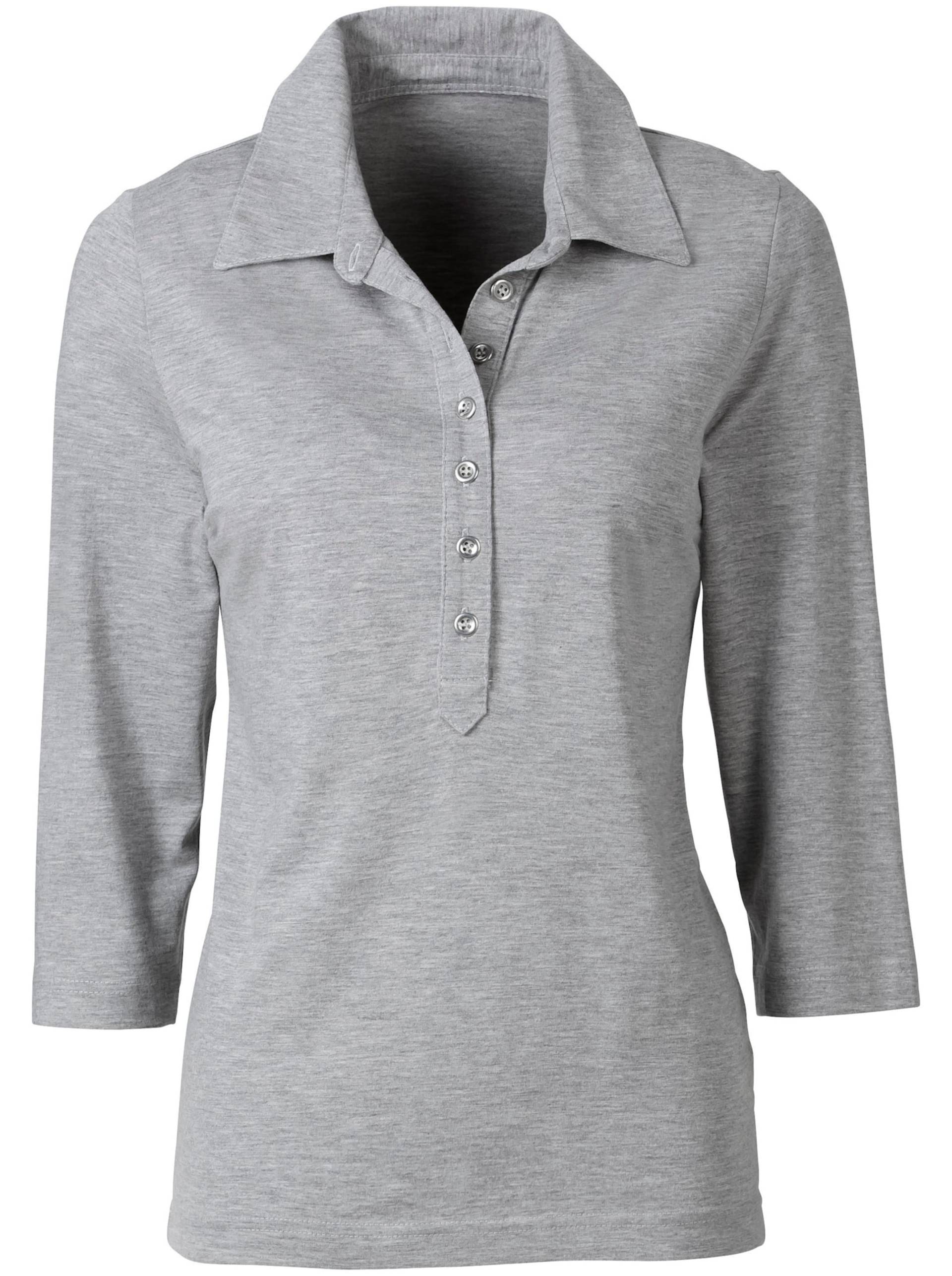 Poloshirt in grau-meliert von heine