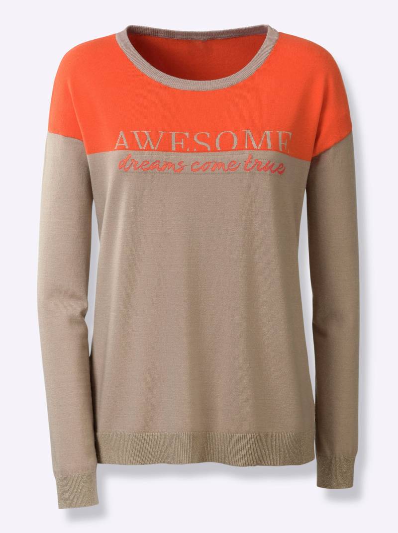 Pullover in beige-orange von heine