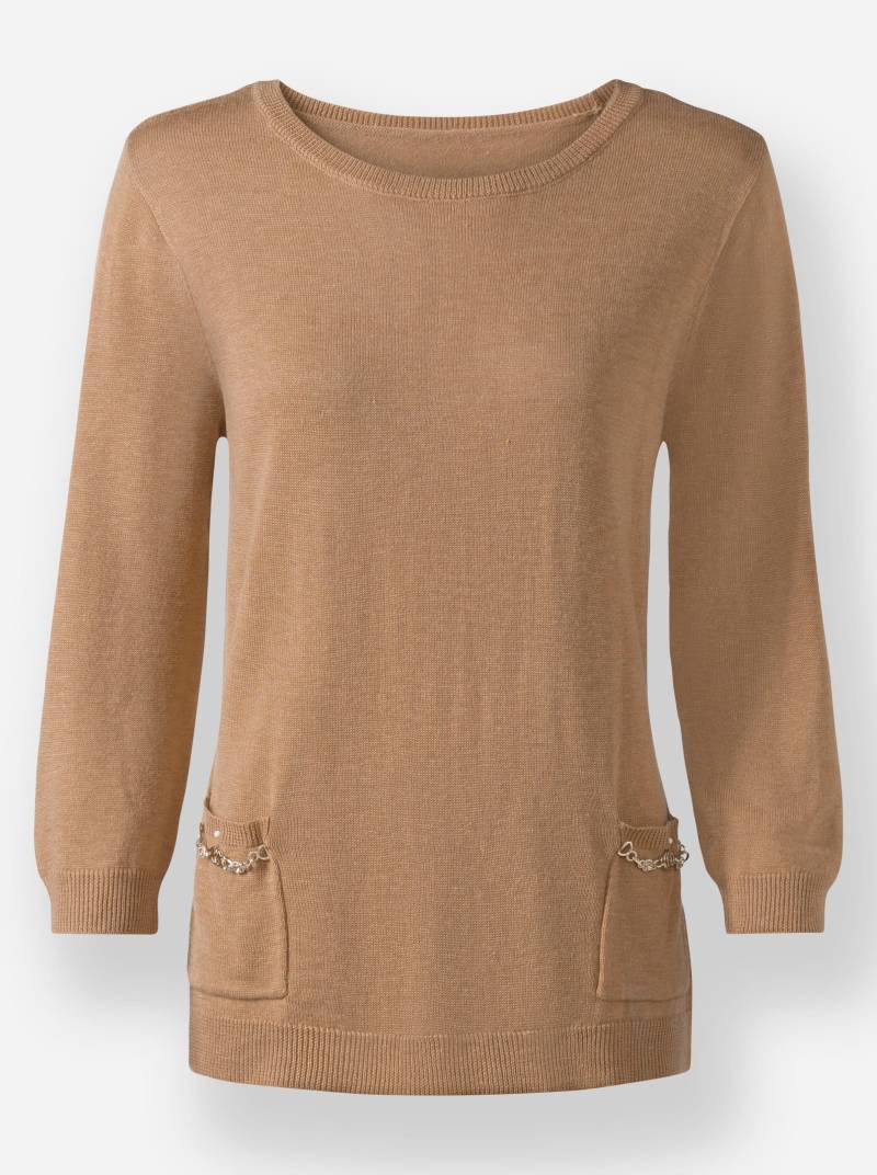 Pullover in camel-champagner-meliert von heine