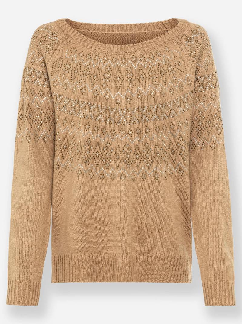 Pullover in camel-schoko-gemustert von heine