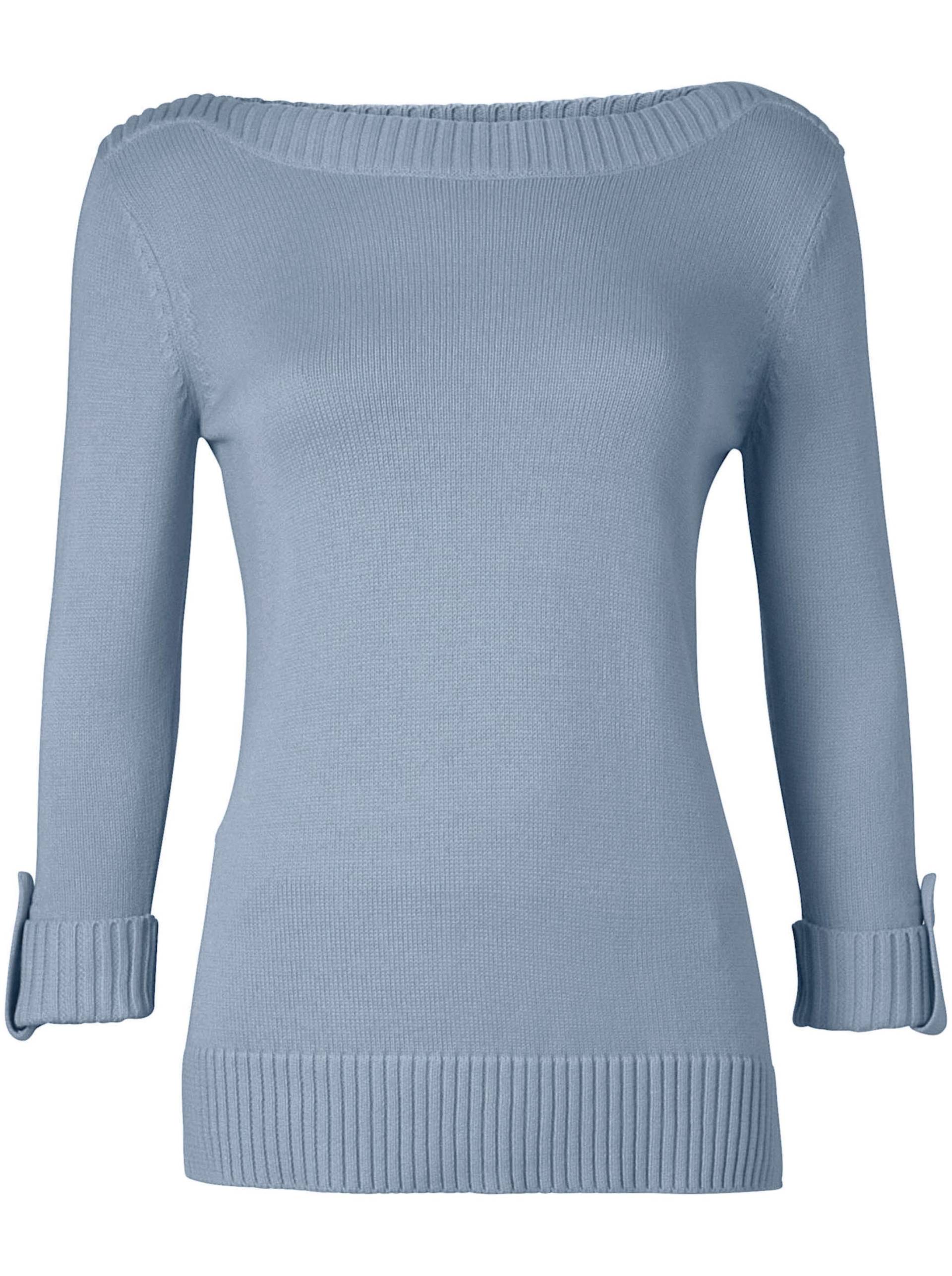 3/4 Arm-Pullover in eisblau von heine