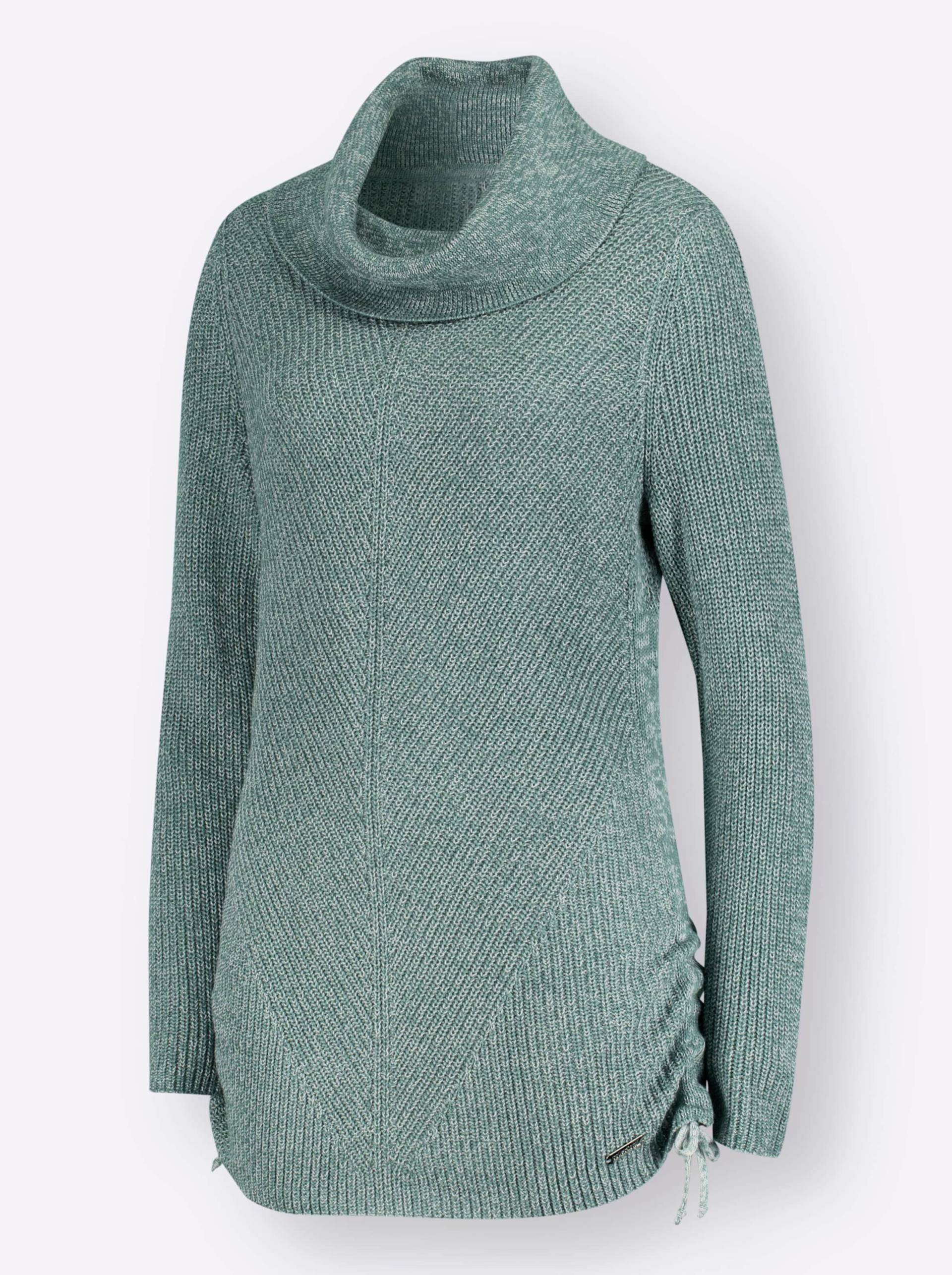 Pullover in jade-ecru-meliert von heine