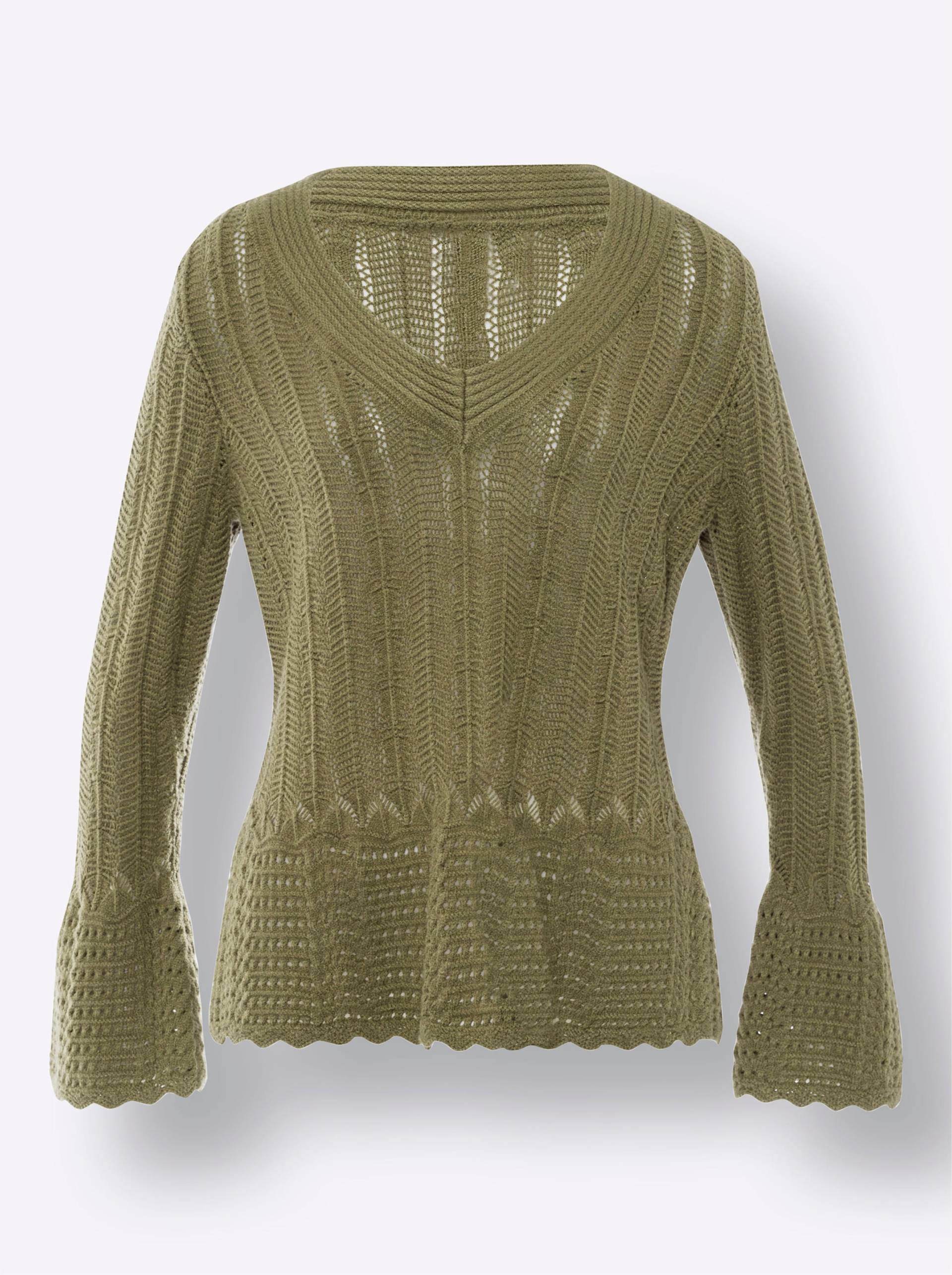 Pullover in oliv von heine