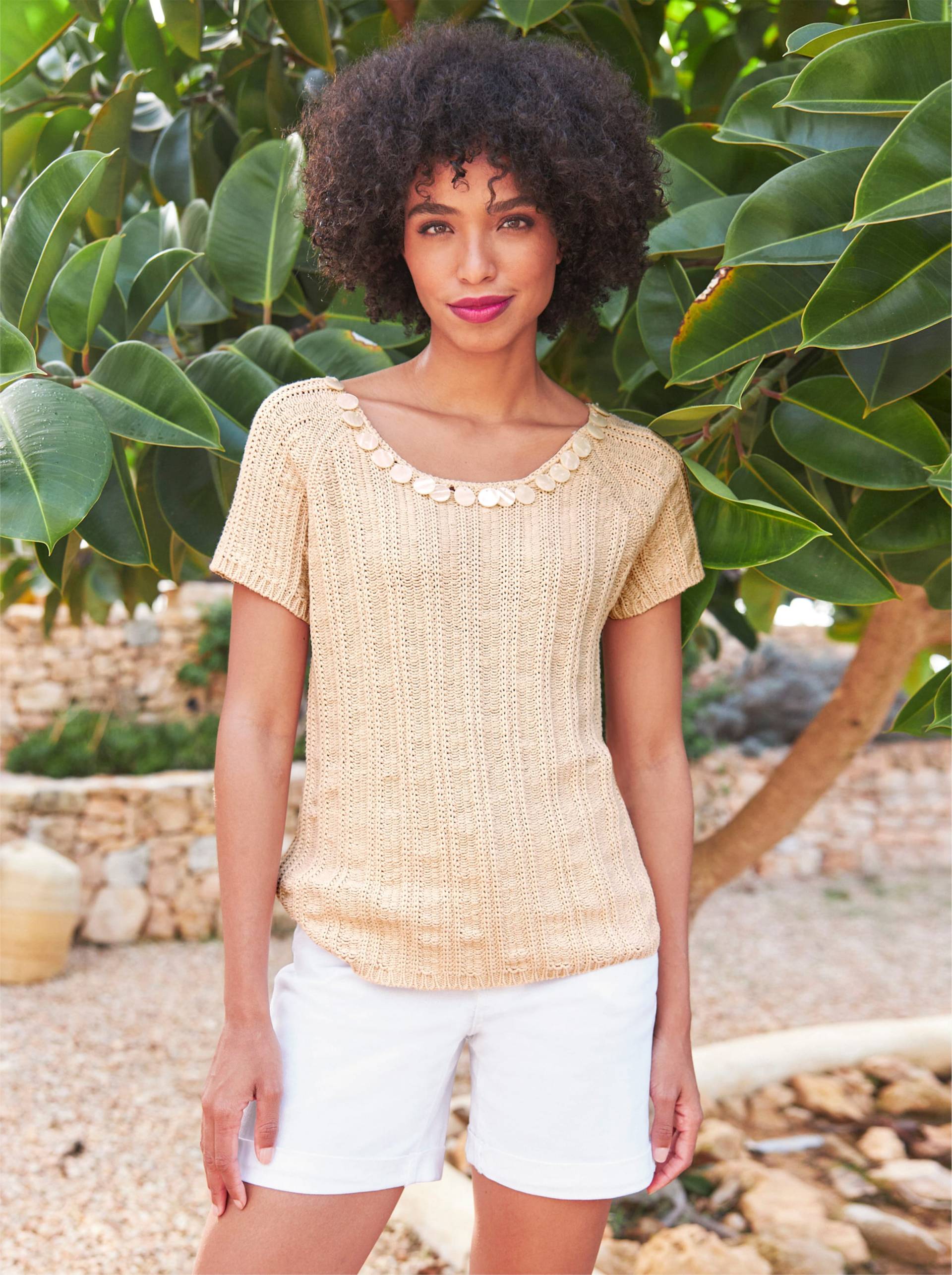 Pullover in sand von heine