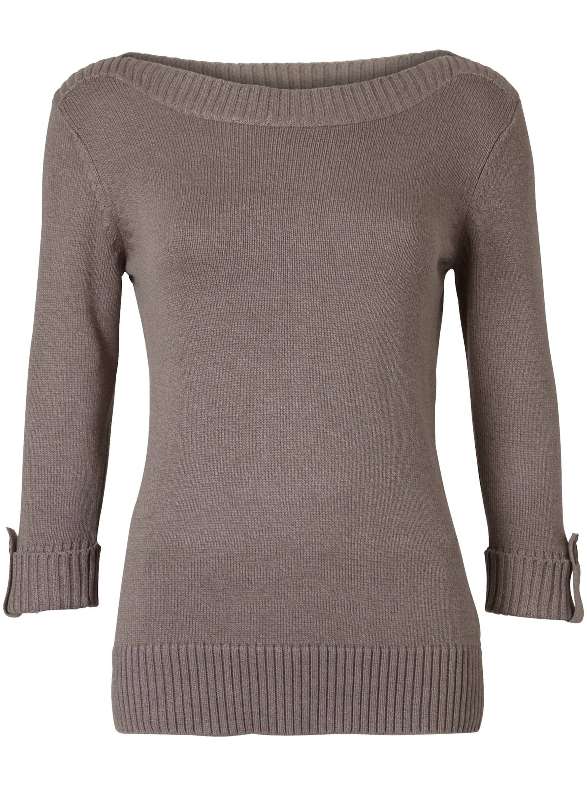 3/4 Arm-Pullover in taupe-meliert von heine