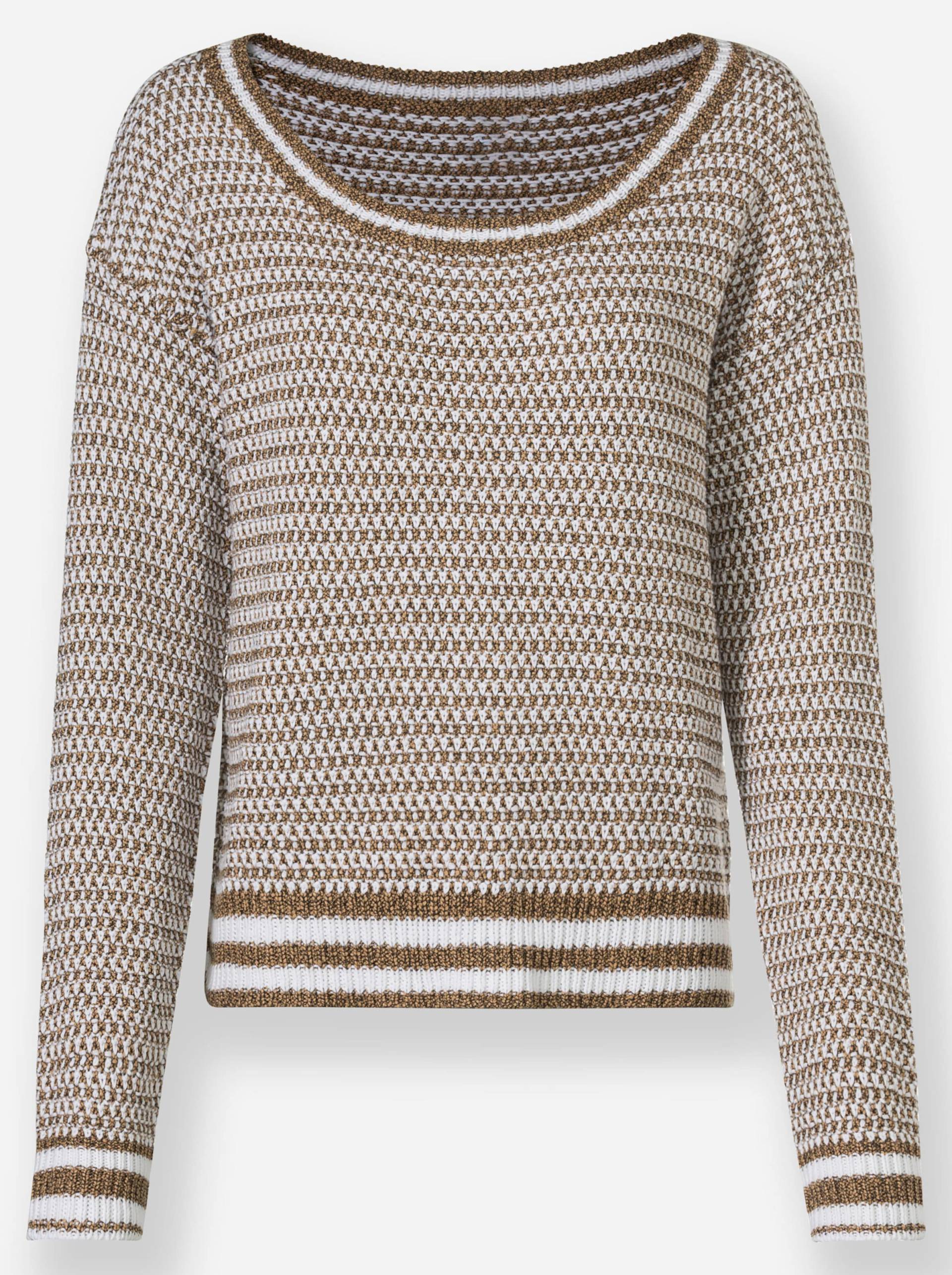 Pullover in weiss-camel-meliert von heine