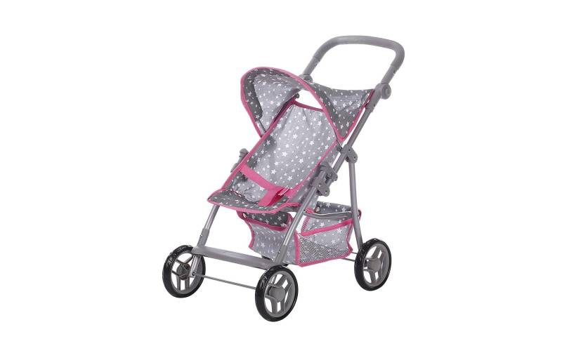 Knorrtoys® Puppenbuggy »Liba star grey«, (Ausstattung: Höhenverstellbarer Griff, Sonnenschutz, Zubehörkorb/-netz) von Knorrtoys®