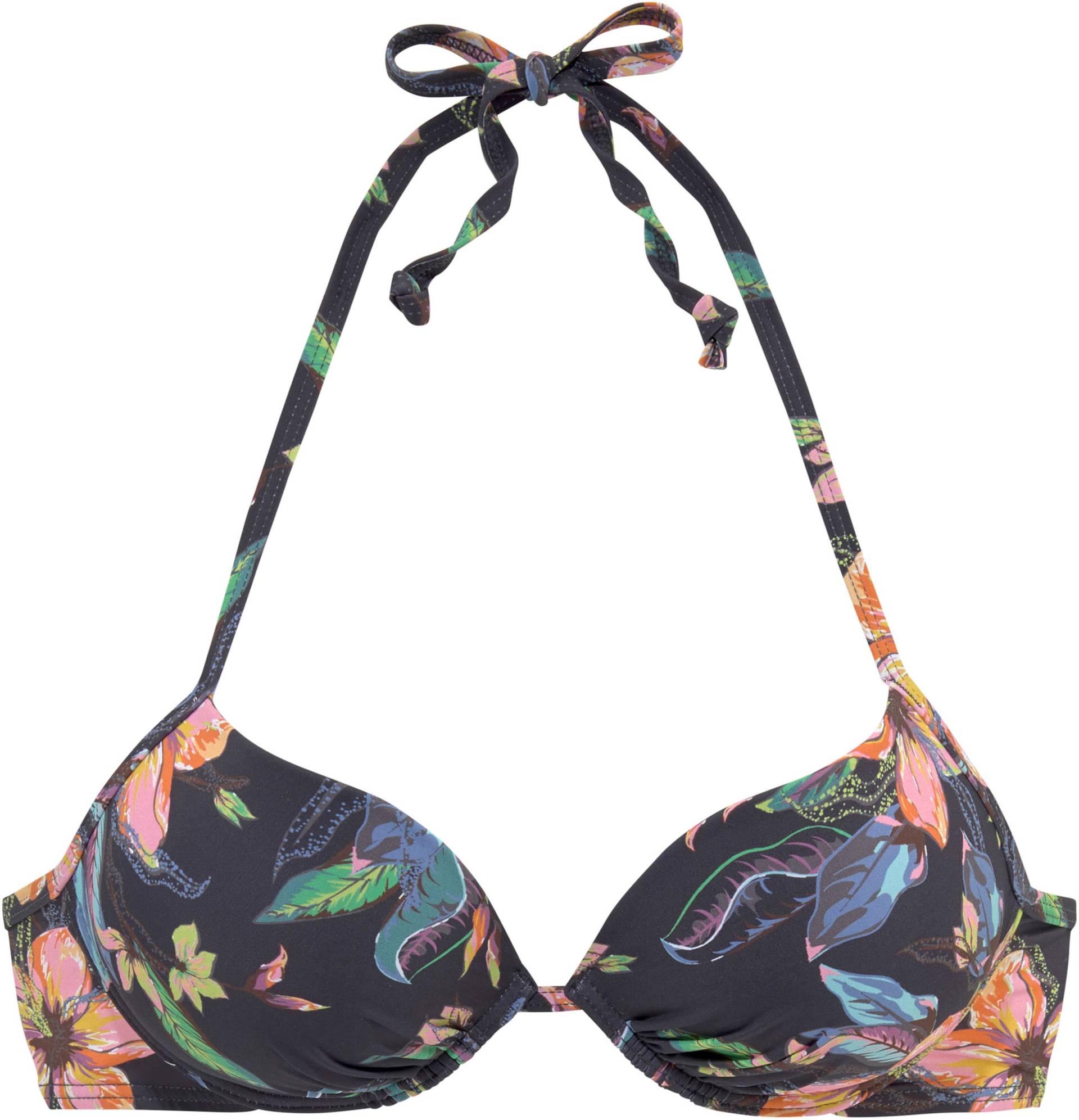 Push-Up-Bikini-Top in anthrazit-bedruckt von LASCANA