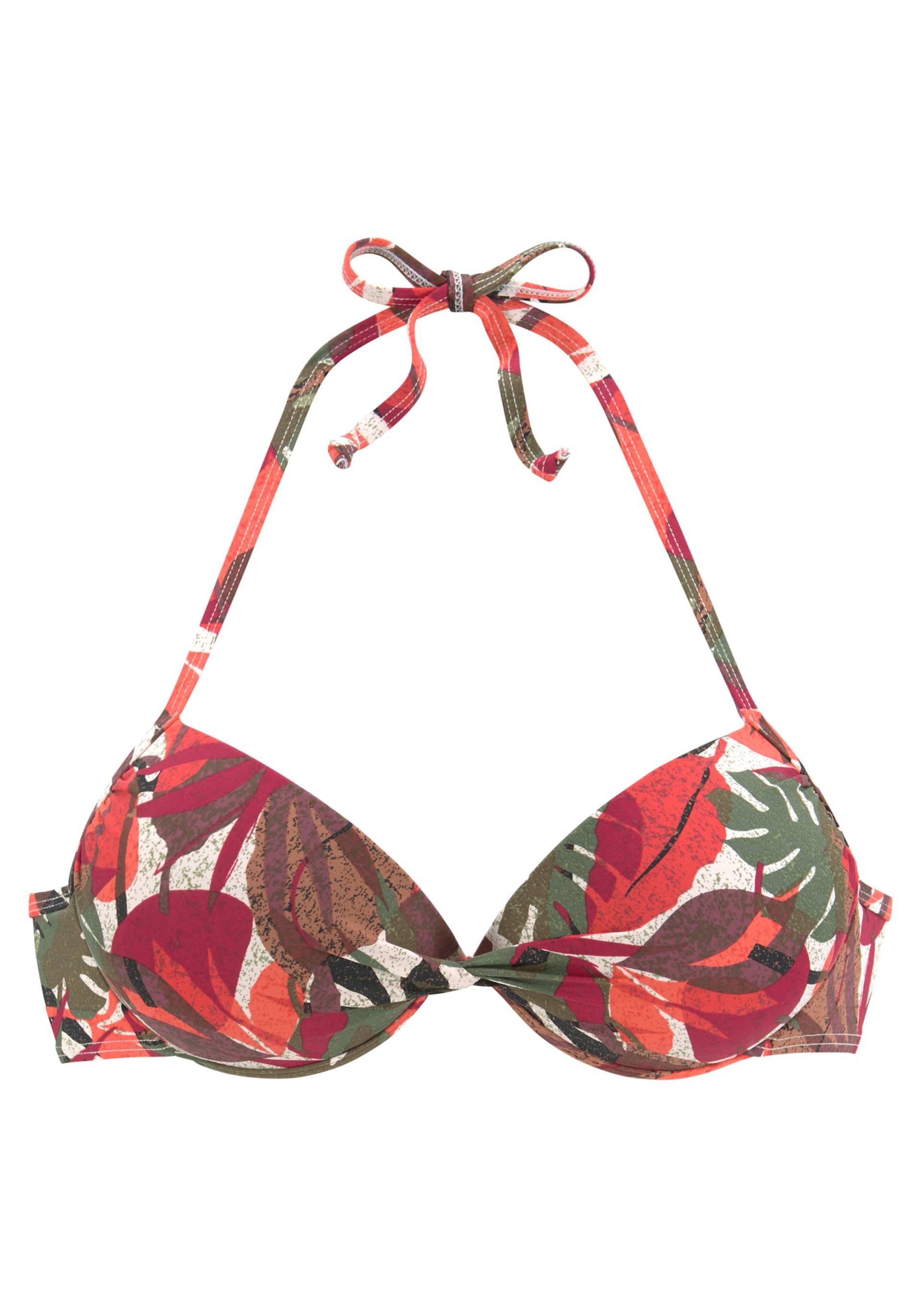 Push-Up-Bikini-Top in rot bedruckt von LASCANA