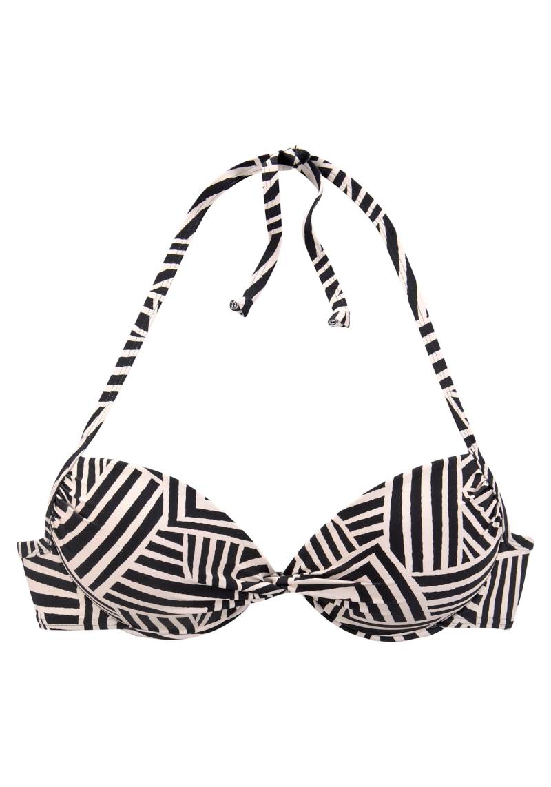 Push-Up-Bikini-Top in schwarz-creme von LASCANA