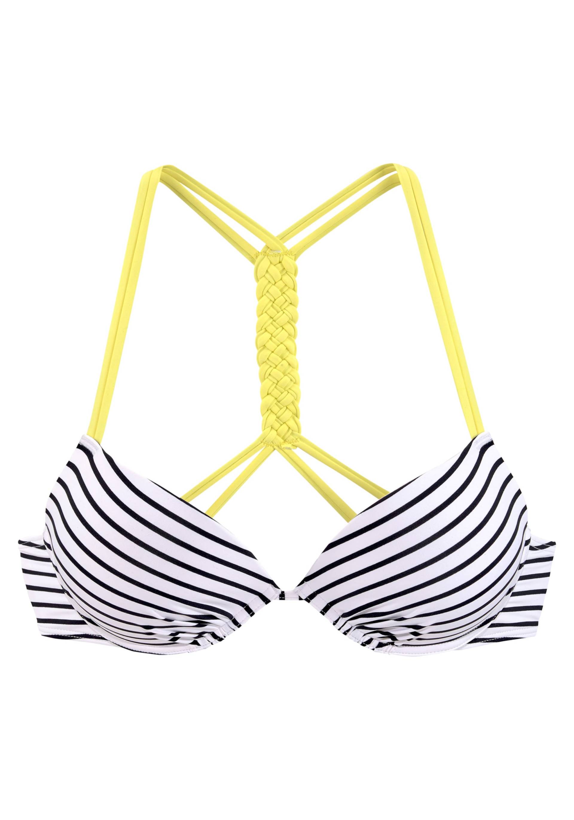 Push-Up-Bikini-Top in schwarz-weiss-limette von Venice Beach