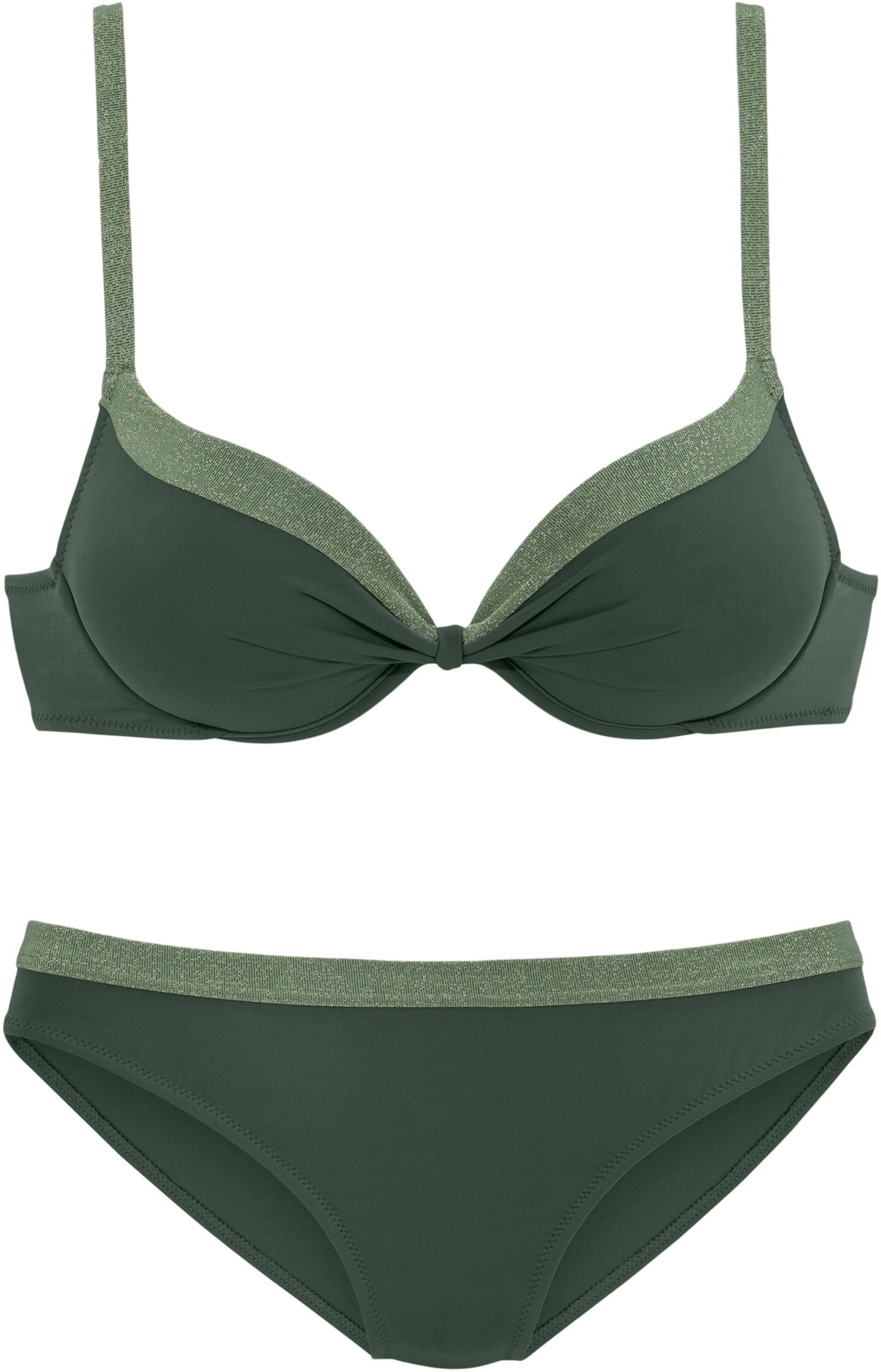 Push-Up-Bikini in oliv von JETTE