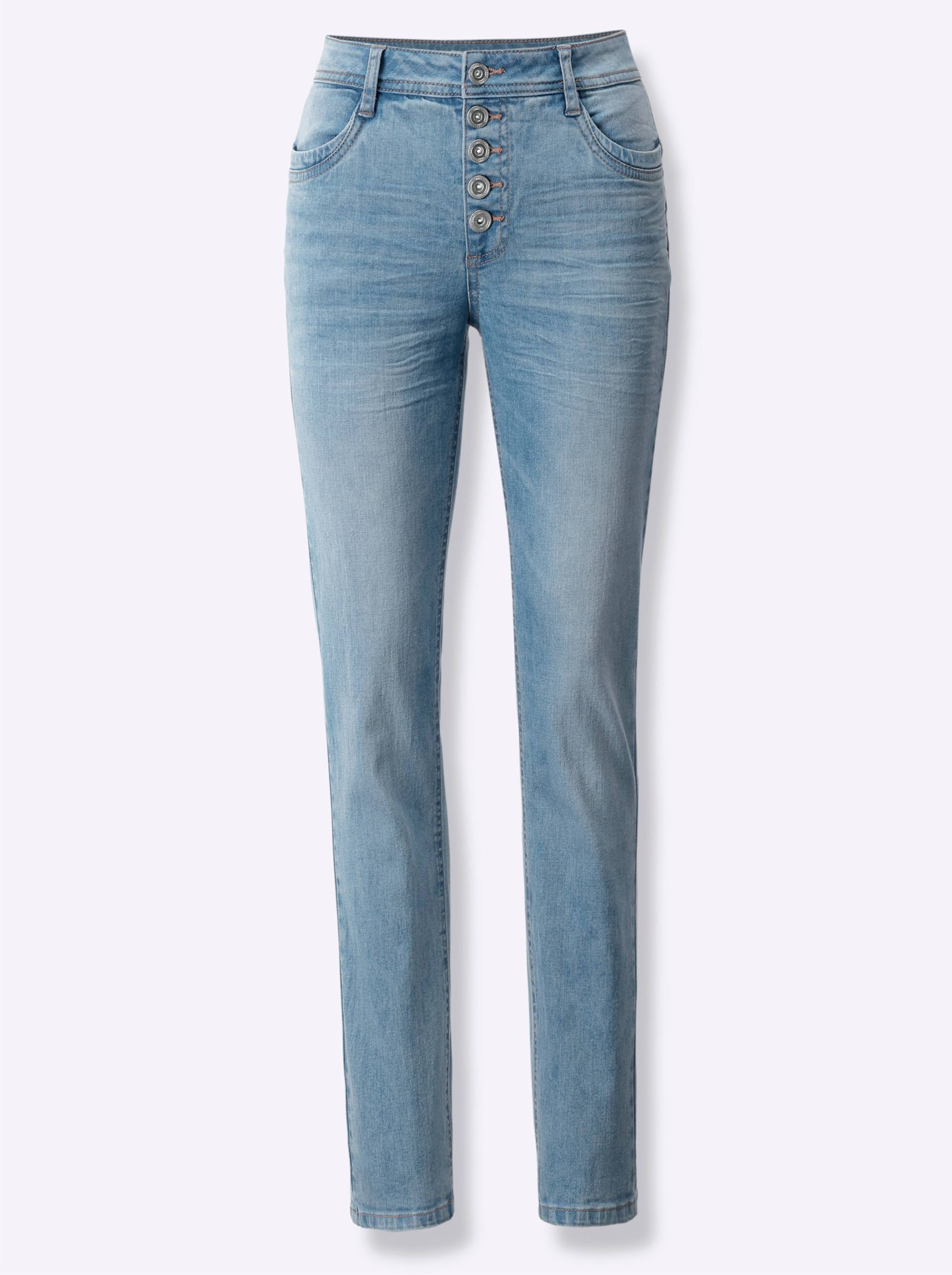 Push-up-Jeans in blue-bleached von heine