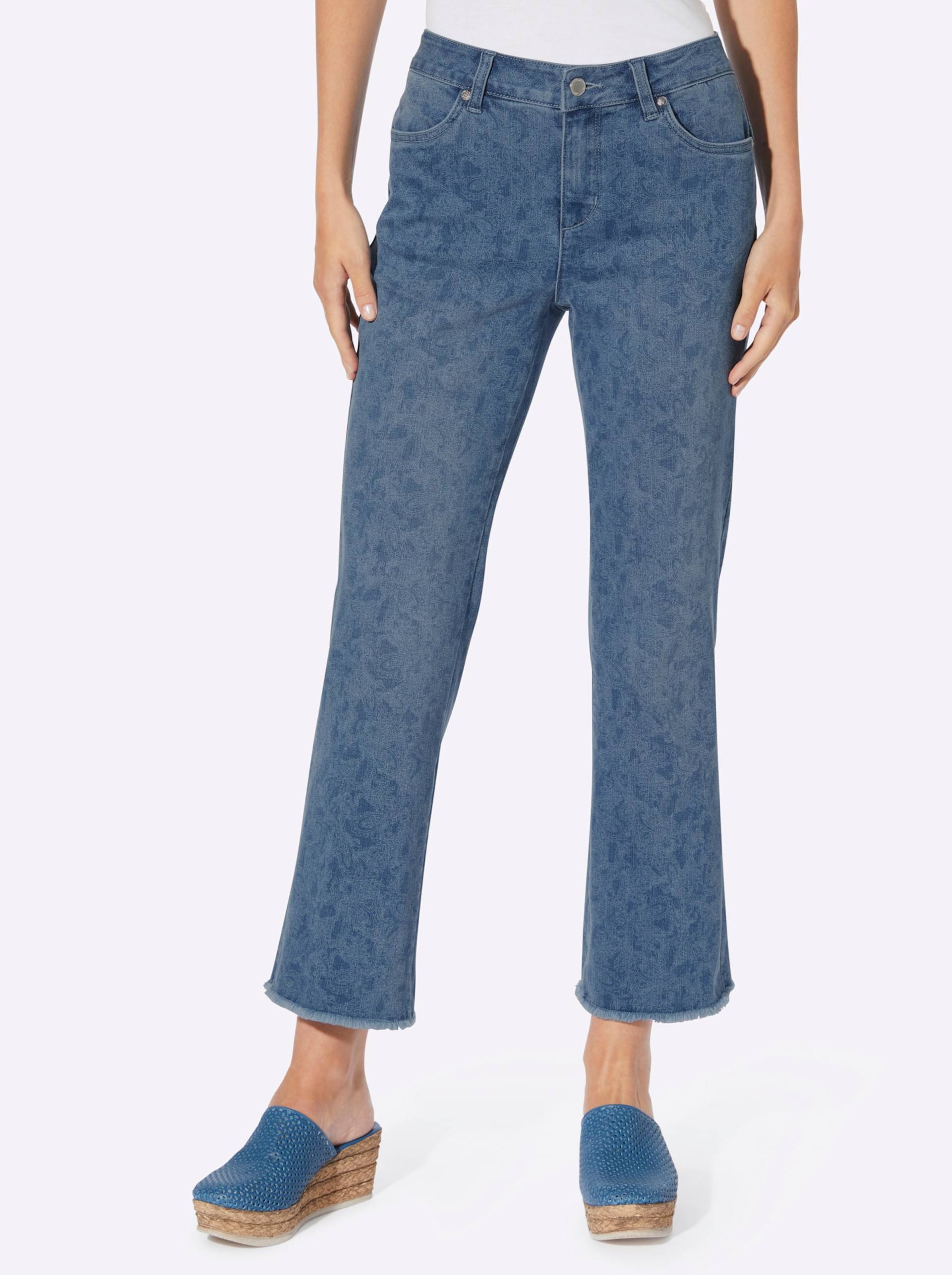 Push-up-Jeans in blue-bleached von heine