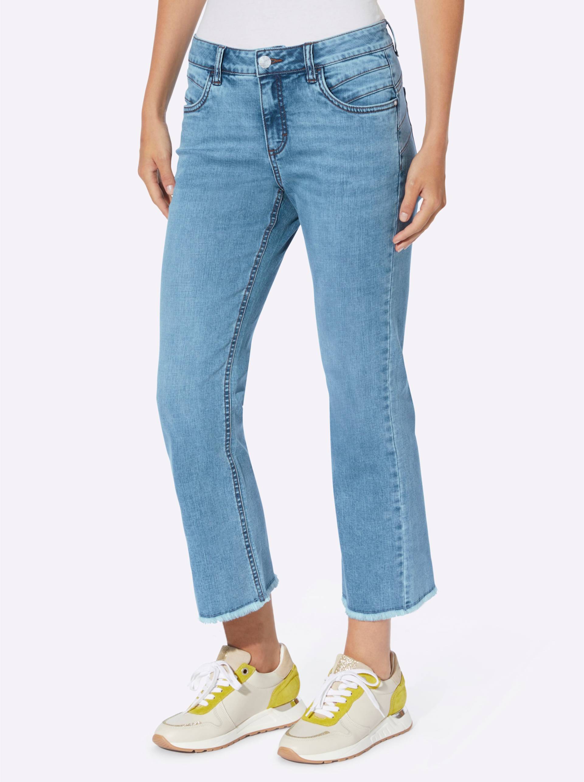 Push-up-Jeans in blue-bleached von heine