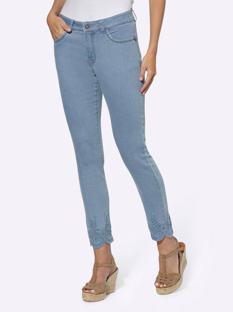 Push-up-Jeans in blue-bleached von heine