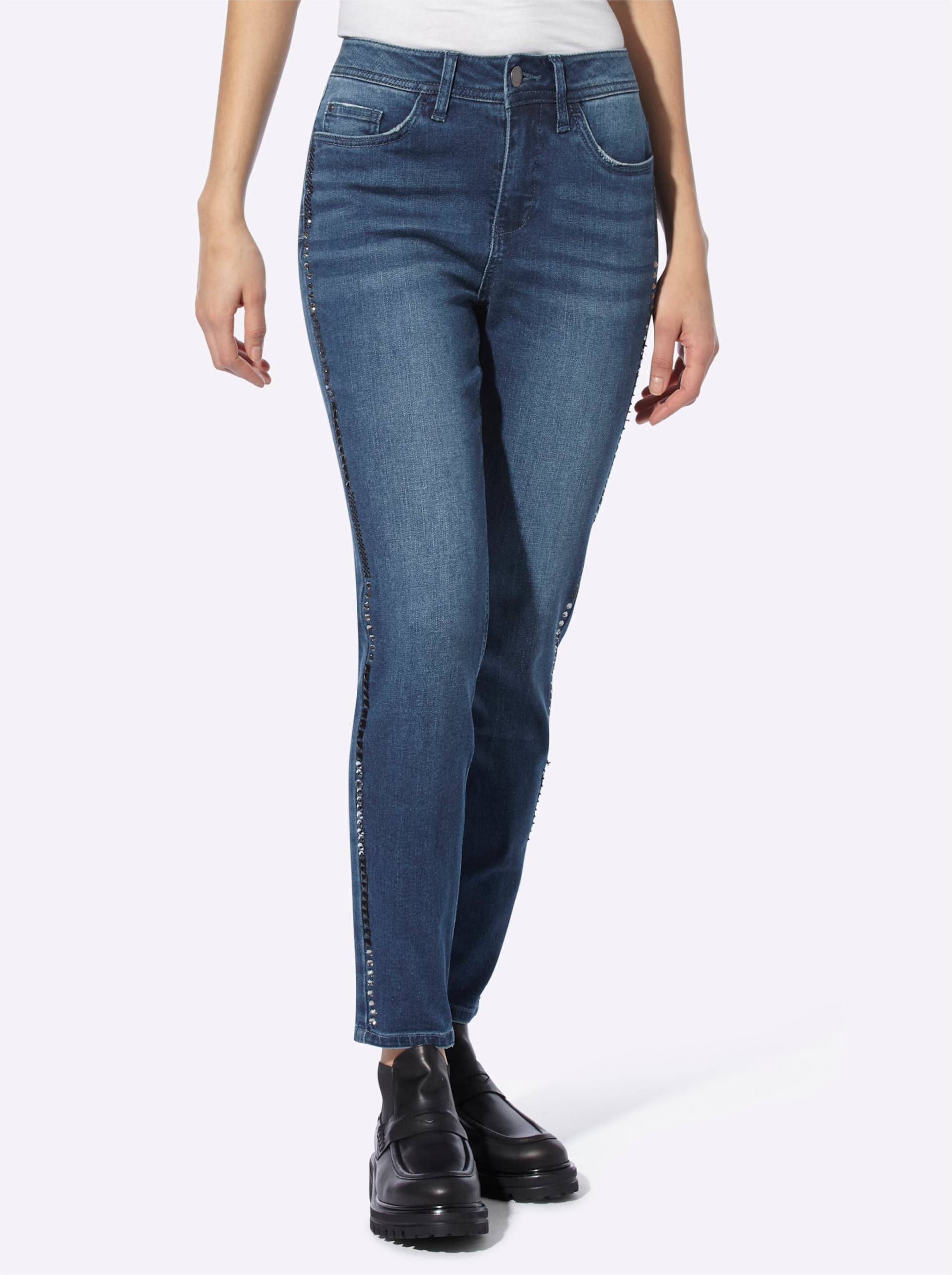 Push-up-Jeans in blue-stone-washed von heine