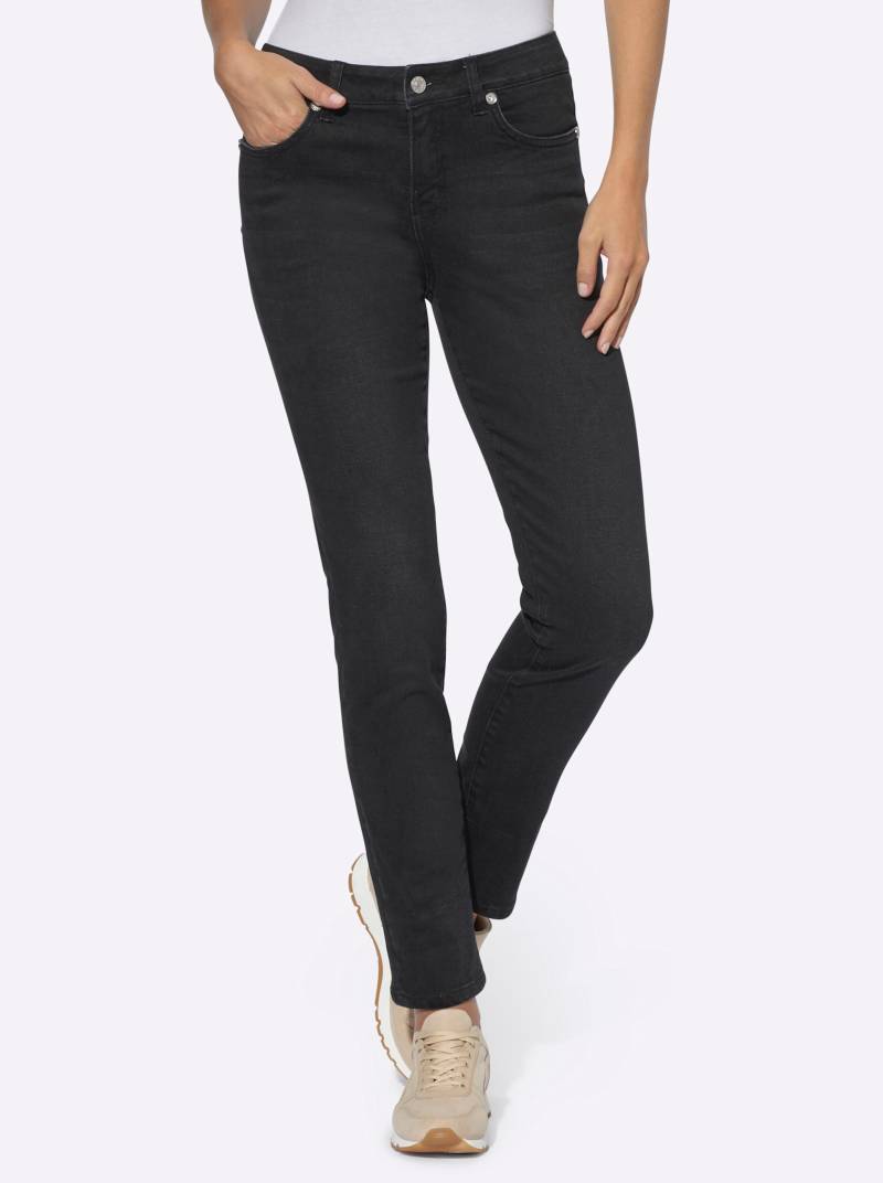 Push-up-Jeans in schwarz von heine