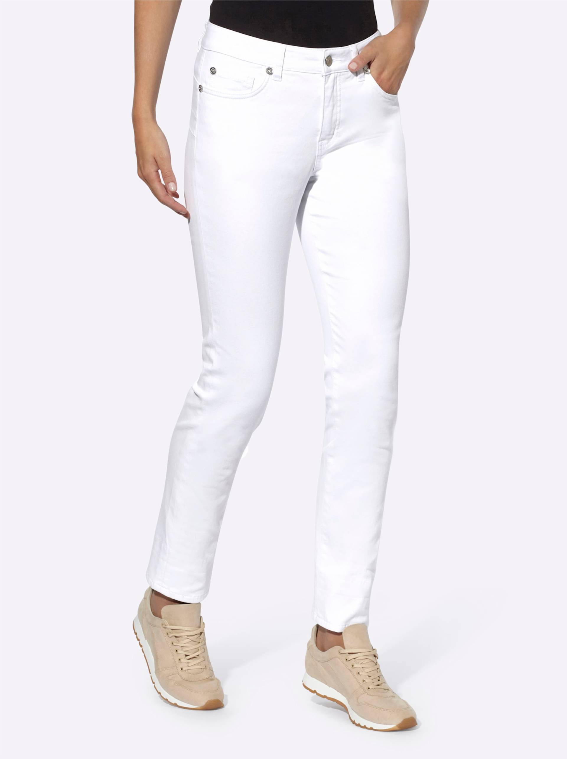 Push-up-Jeans in weiss von heine