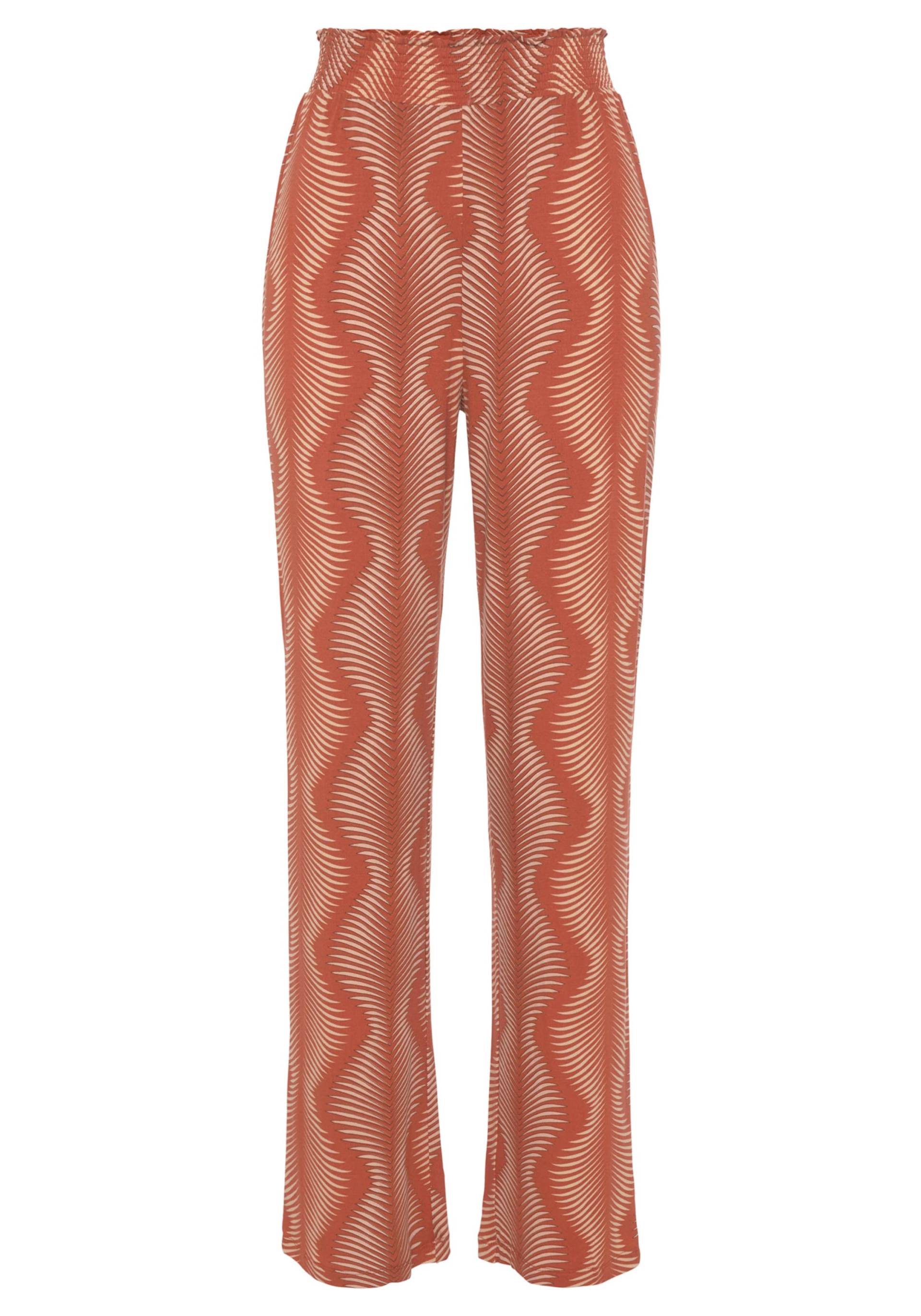 Pyjamahose in terracotta bedruckt von LASCANA