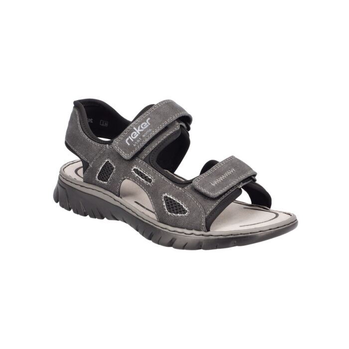 Rieker Sandale für Herren aus pflegeleichtem Softmaterial anthrazit Rieker Sandale für Herren aus pflegeleichtem Softmaterial anthrazit von Rieker