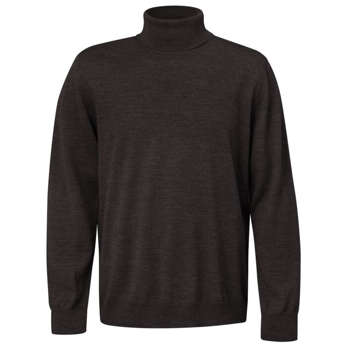 Rollkragen-Pullover mit Merinowolle, schwarz, XL von Enrico Rosselli