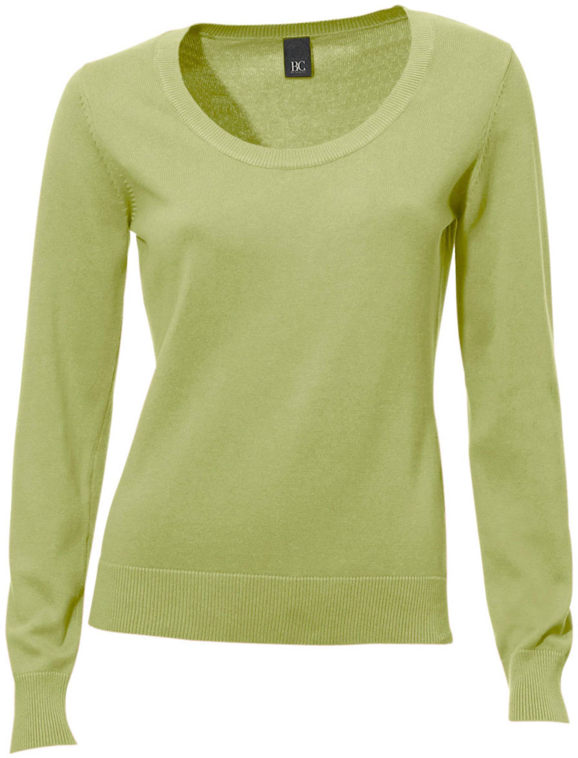 Rundhals-Pullover in kiwi von heine