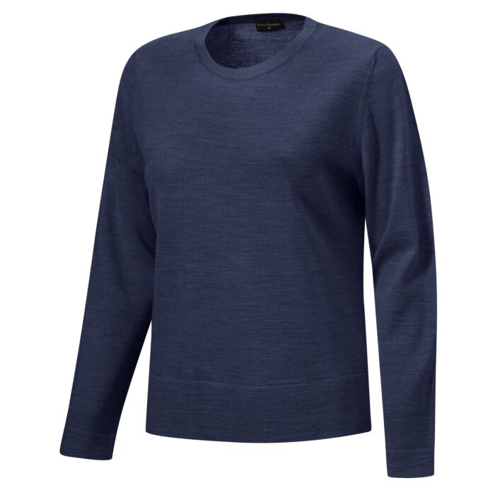 Rundhals-Pullover mit Merinowolle, blau, XL von Enrico Rosselli