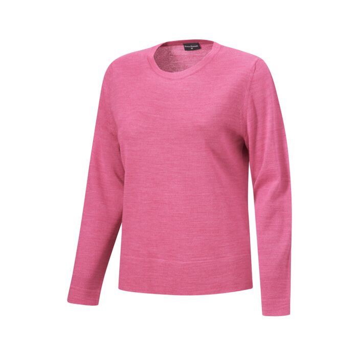 Rundhals-Pullover mit Merinowolle, pink, XL von Enrico Rosselli