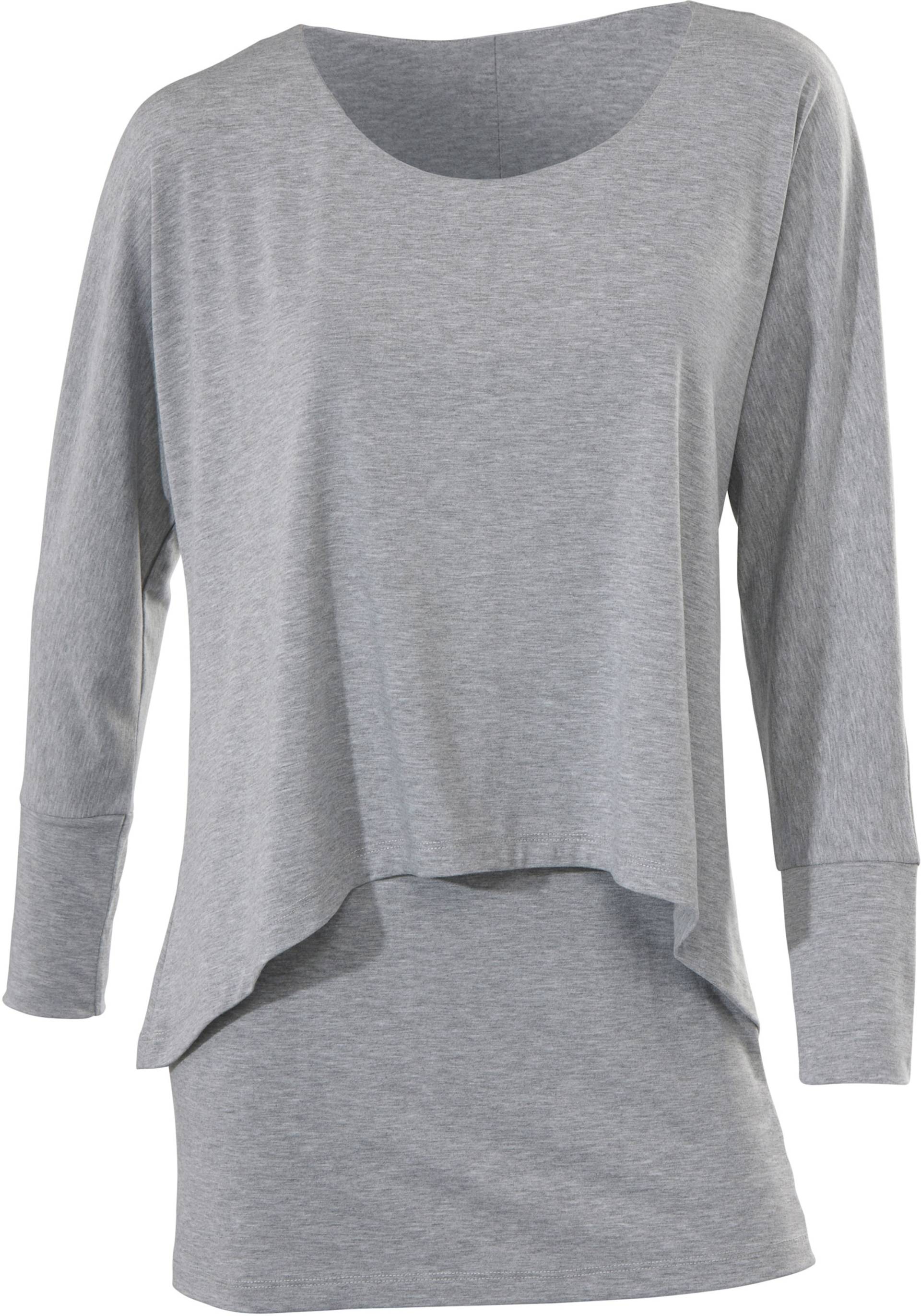 Rundhals-Shirt in grau-melange von heine