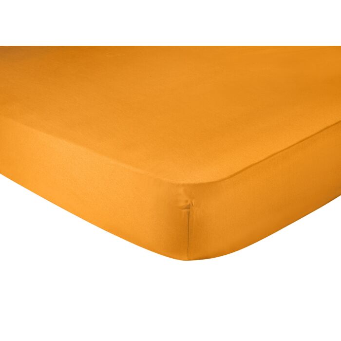 Satin-Fixleintuch aus gekämmter Baumwolle glänzend, orange, 90x200 cm von Living Home