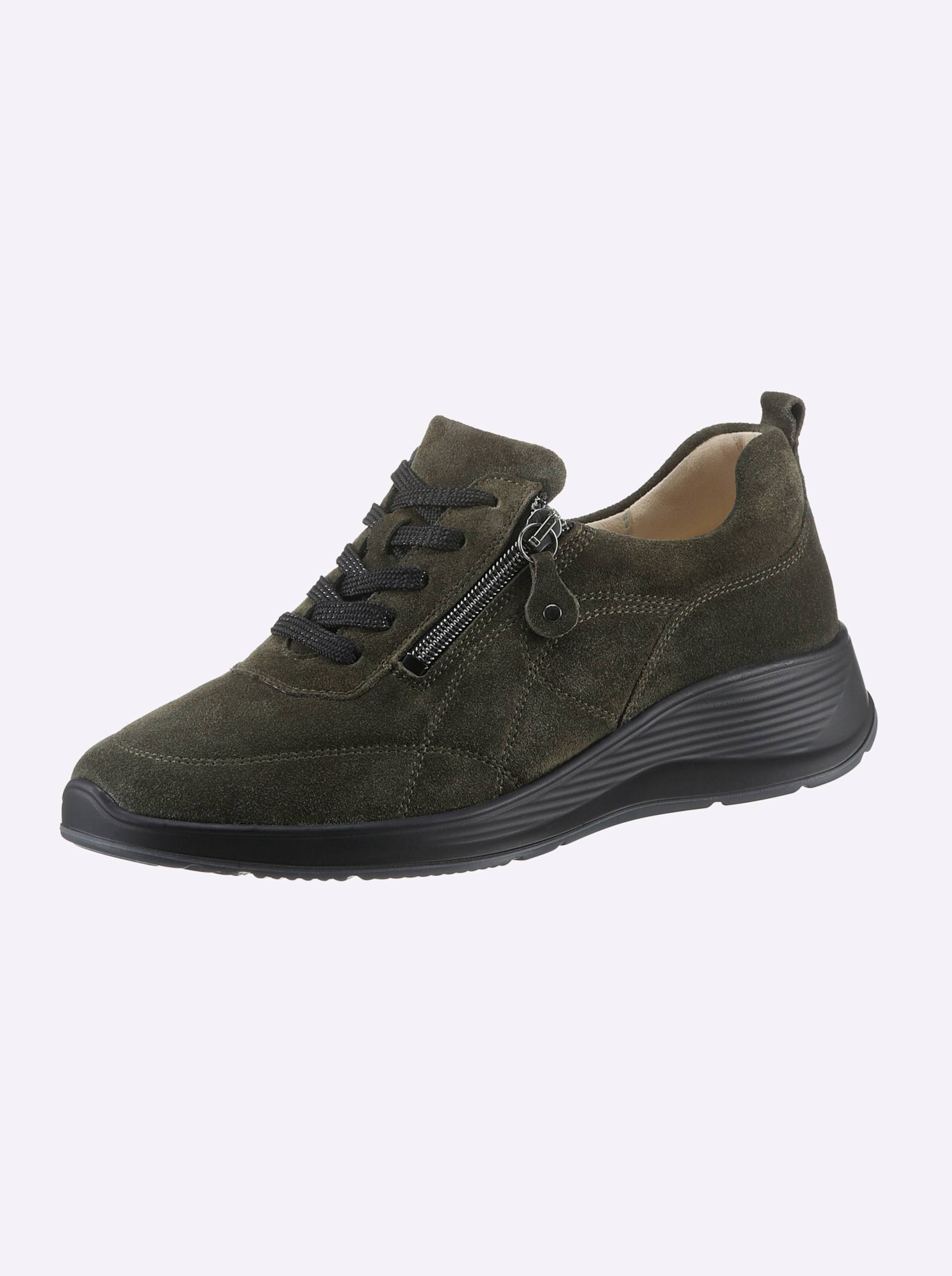 Schnürschuh in olive von Waldläufer