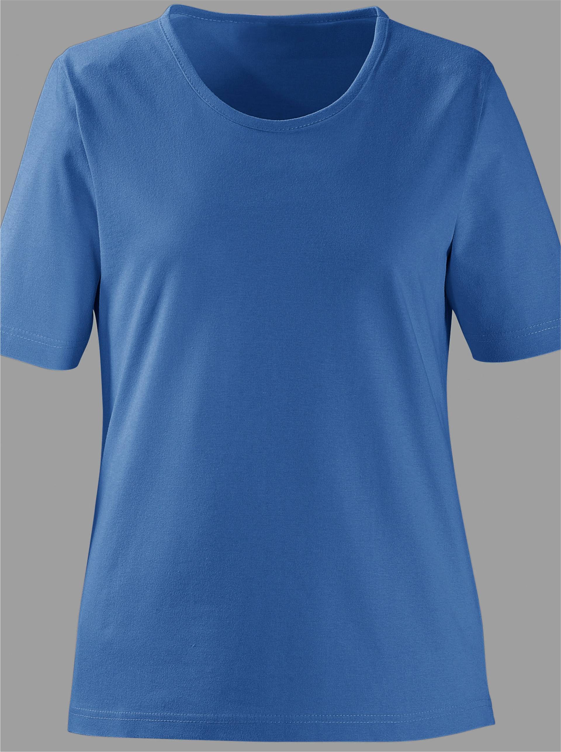 Rundhalsshirt in blau von heine