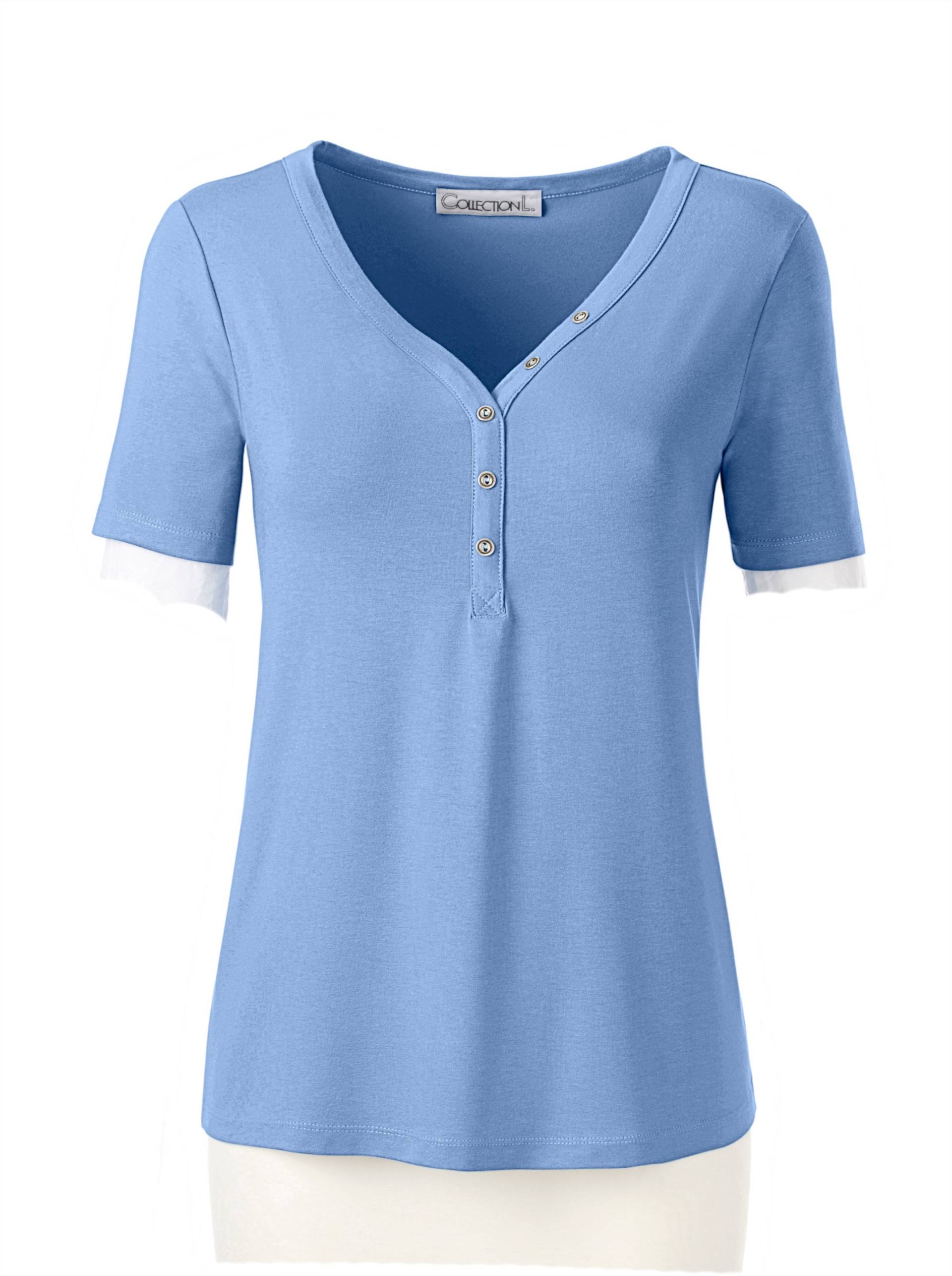 Kurzarmshirt in bleu von heine