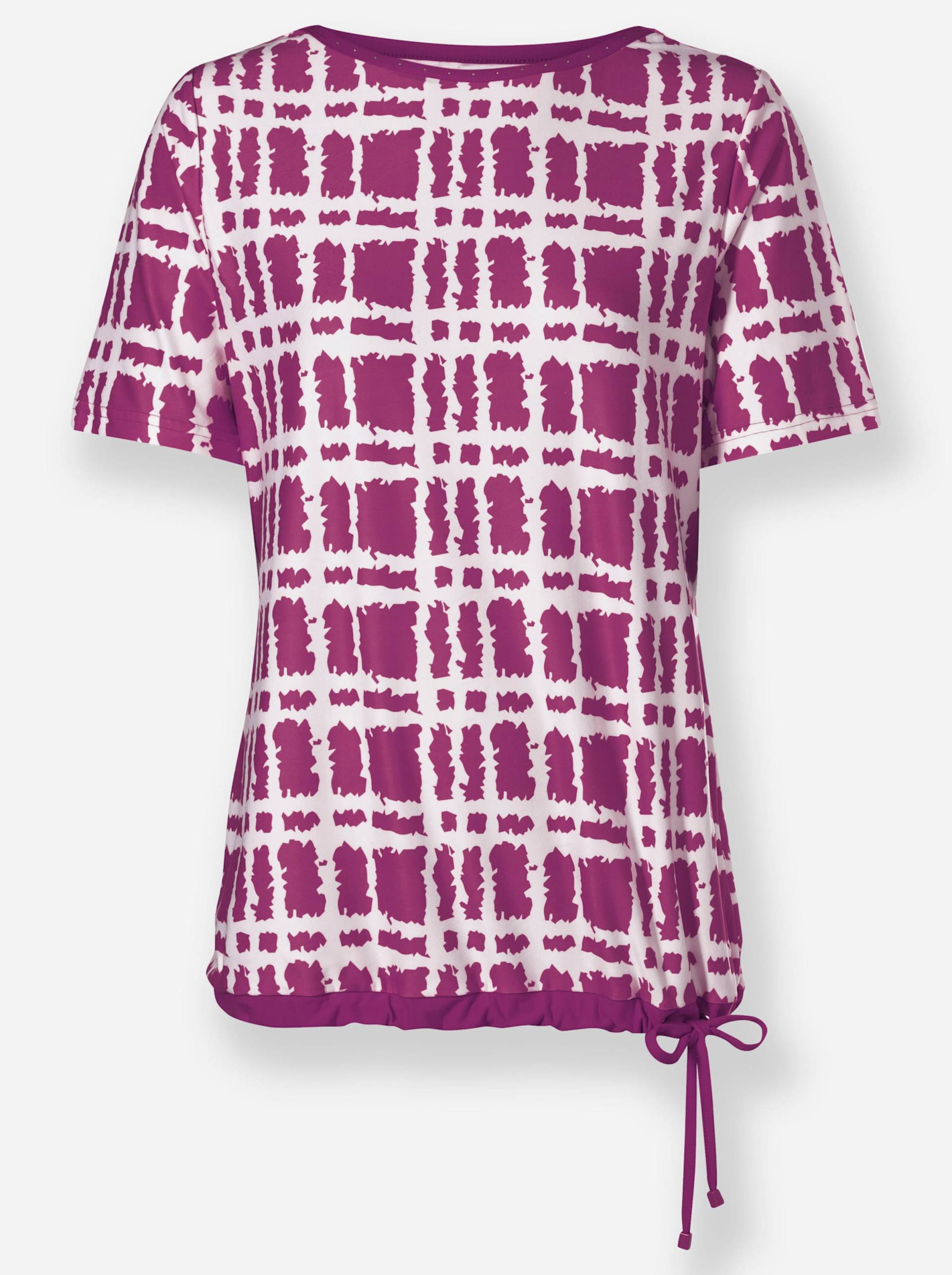 Shirt in magenta-ecru-bedruckt von heine