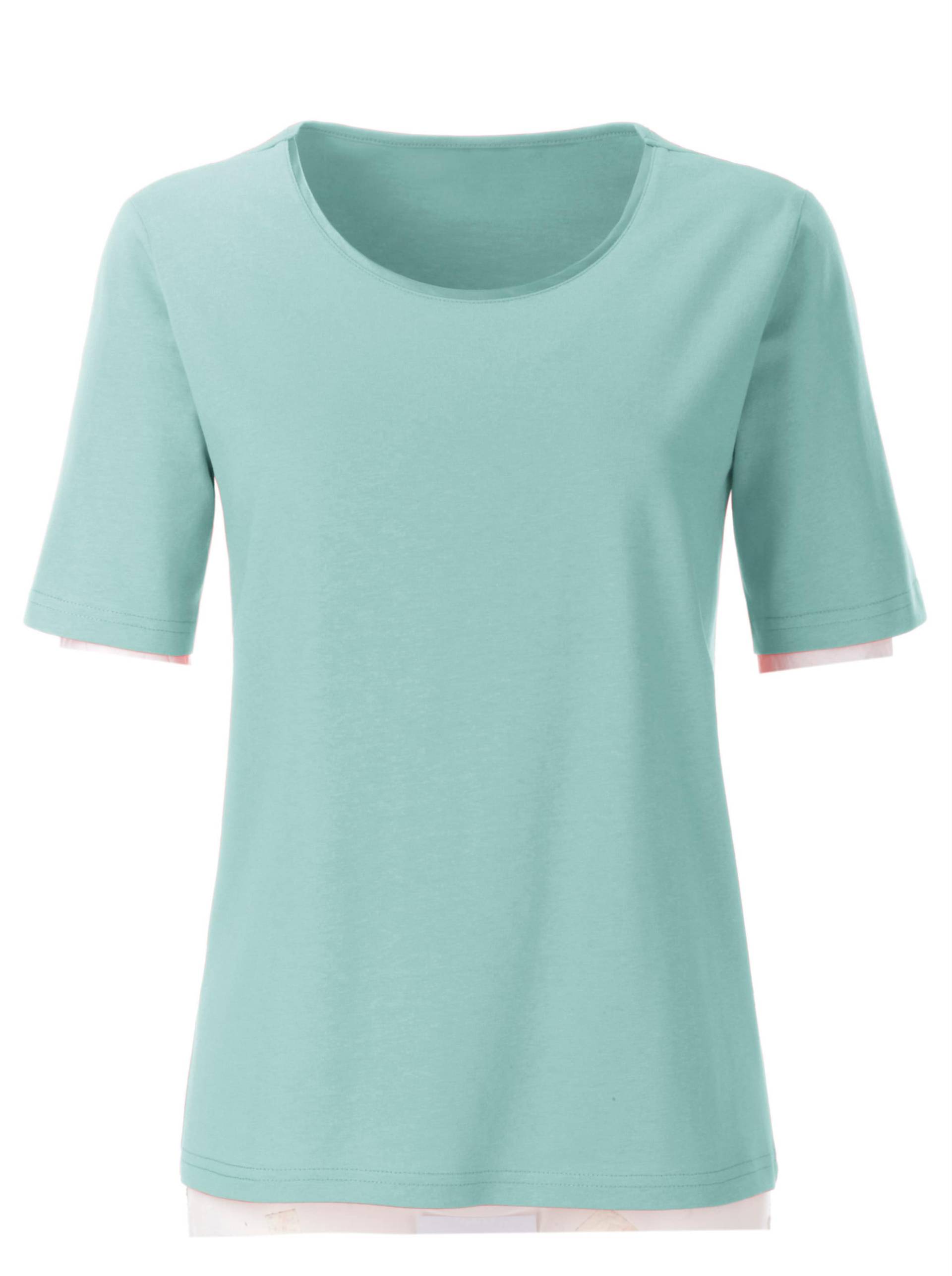 Rundhalsshirt in mint von heine