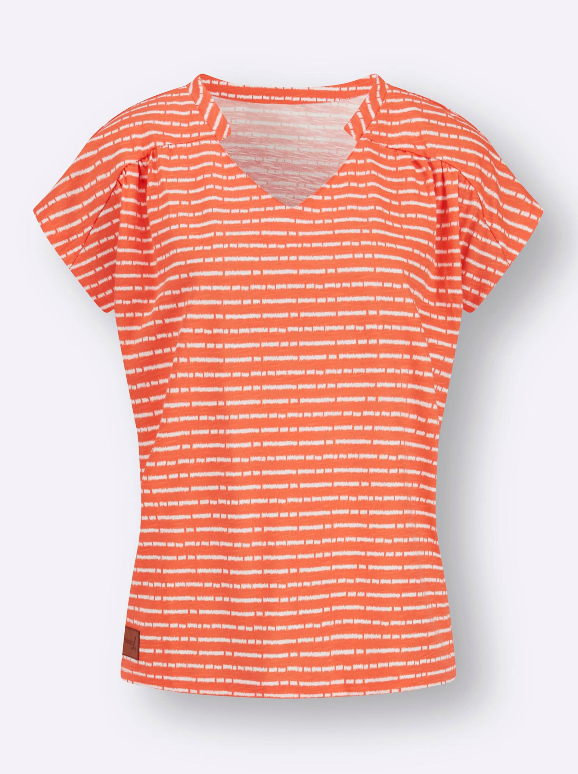 Shirt in orange-ecru-geringelt von heine