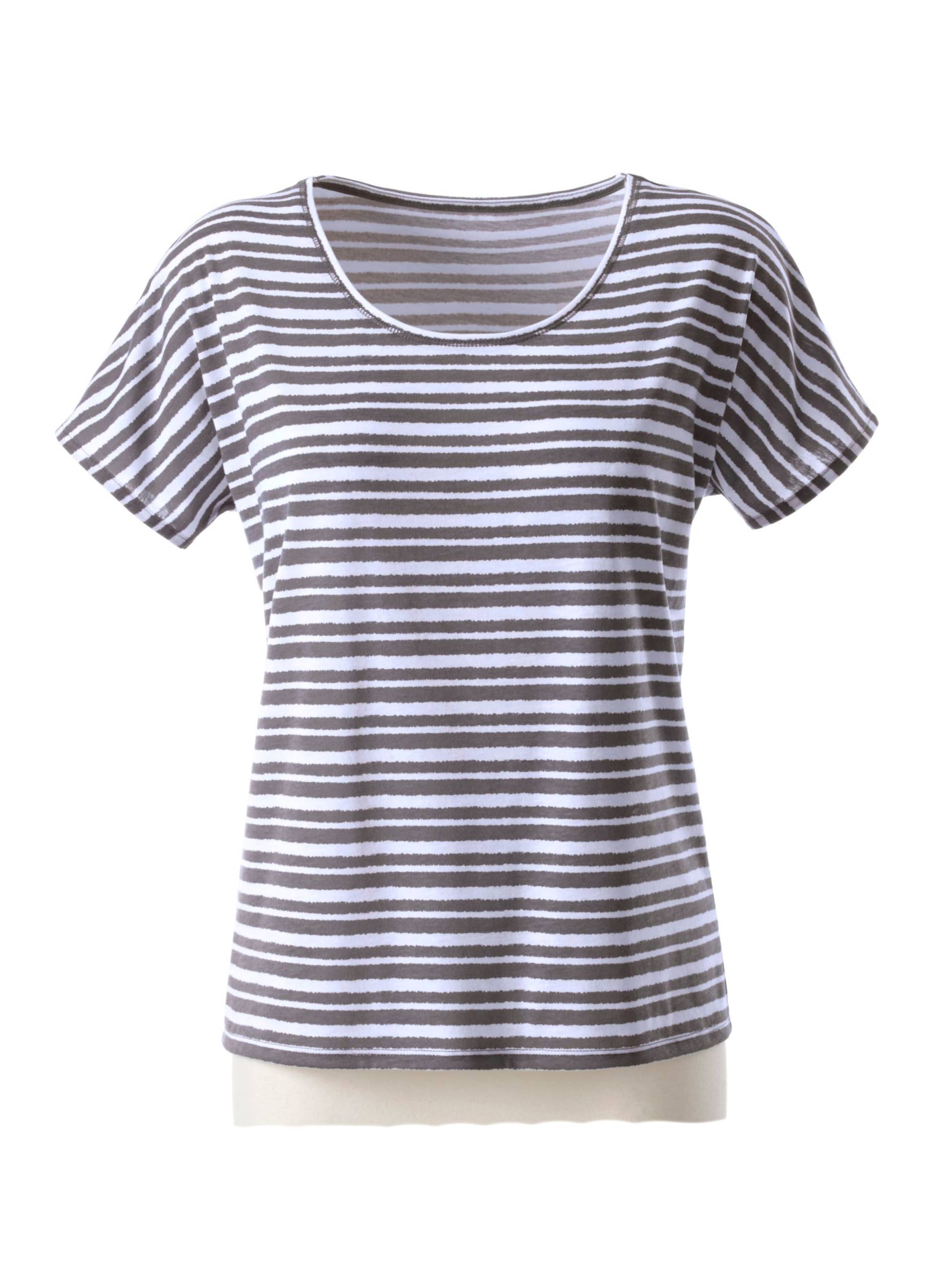 T-Shirt in taupe-gestreift von heine