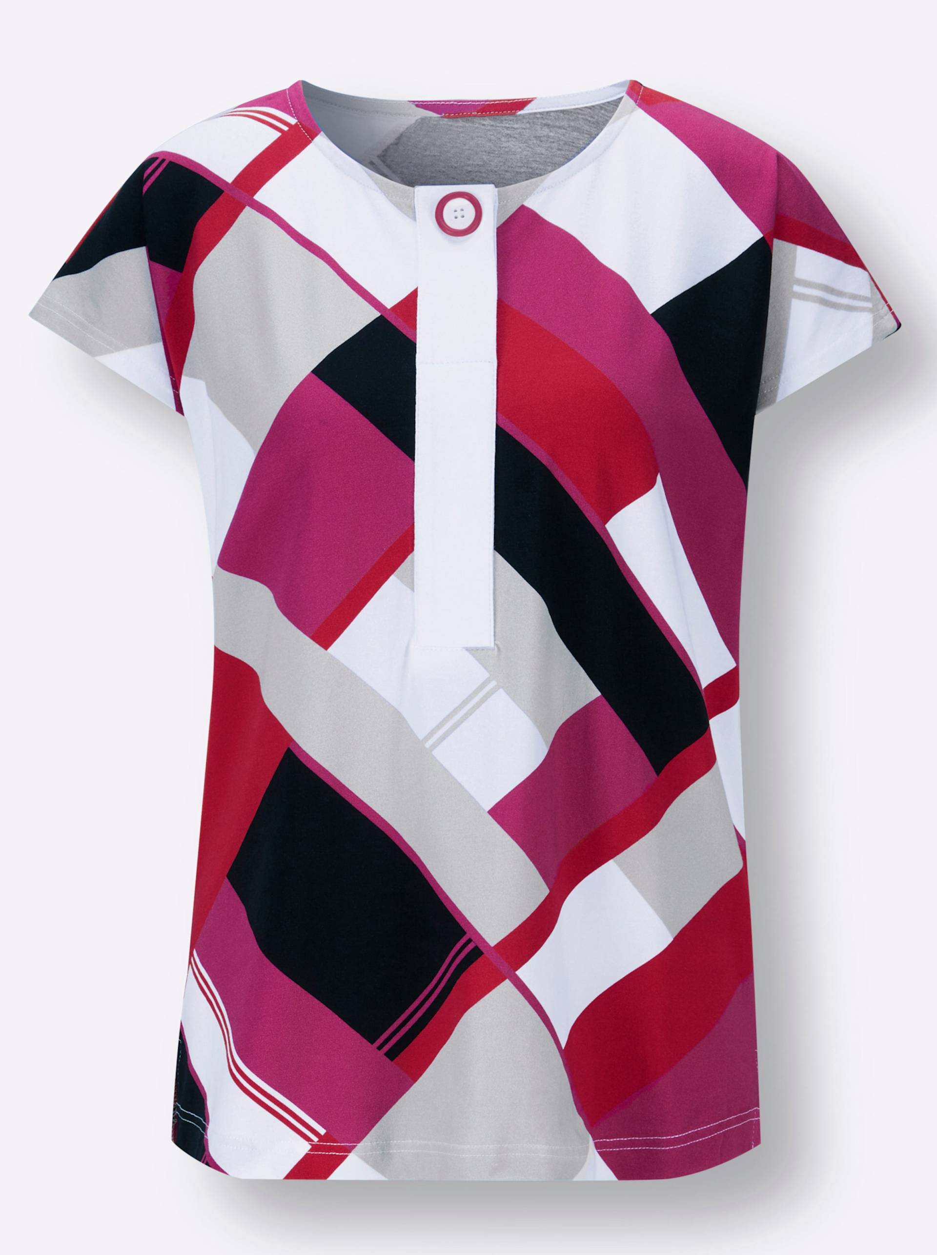 Shirt in weiss-fuchsia-bedruckt von heine