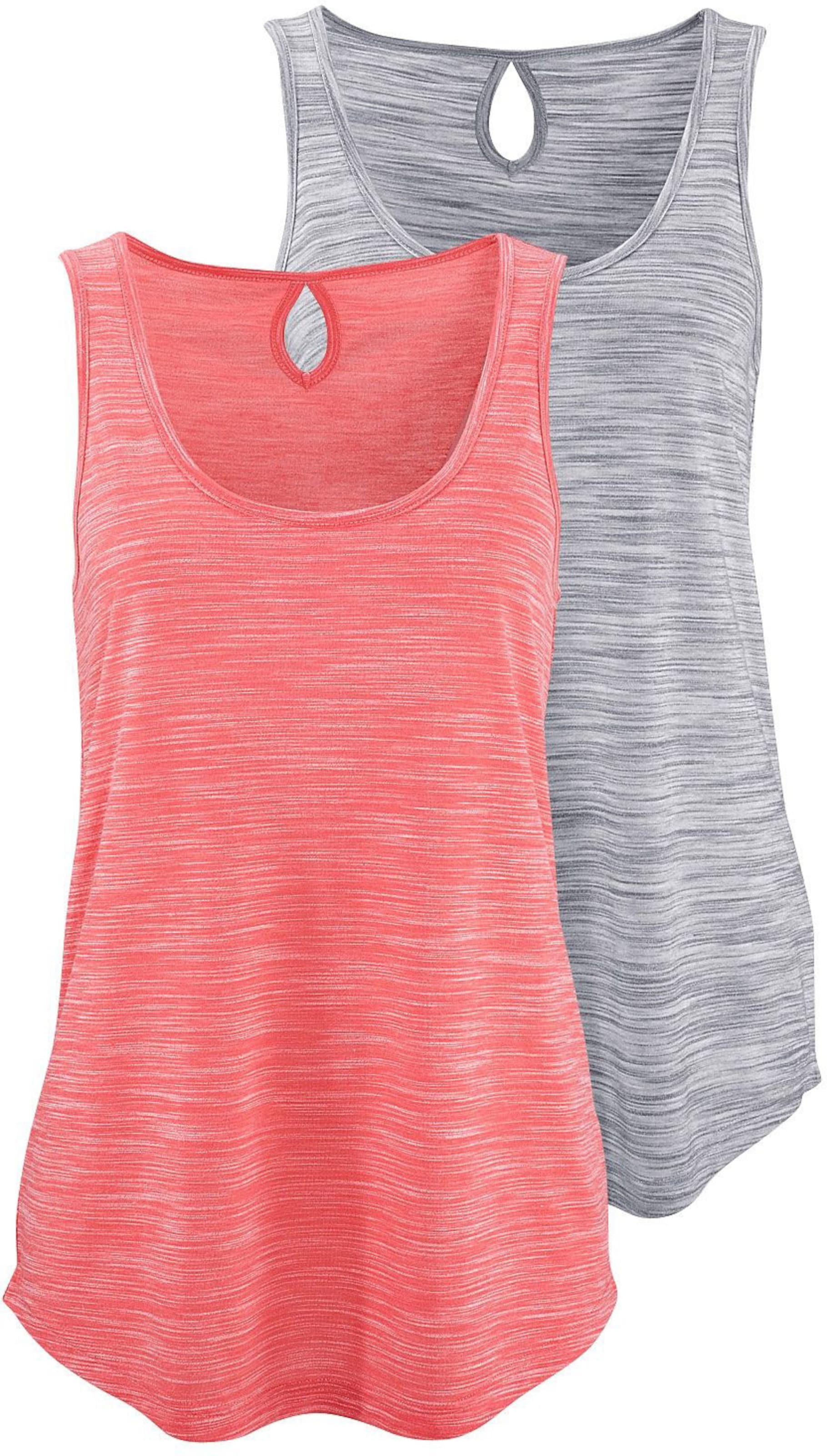 Tanktop in apricot-meliert, grau-meliert von Beachtime