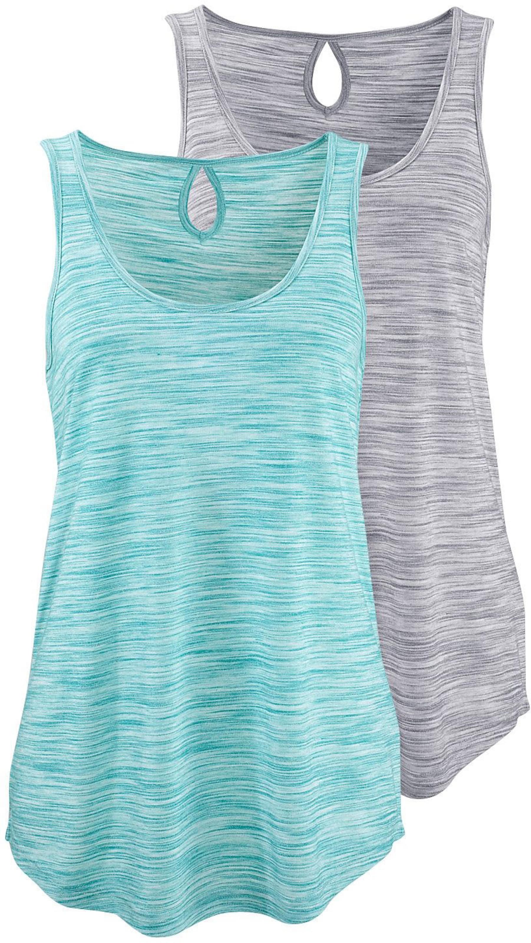 Tanktop in mint-meliert, grau-meliert von Beachtime