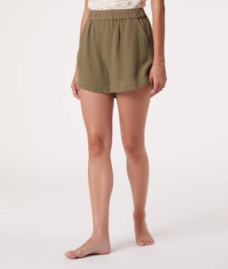 Short de pyjama uni en lin naturel