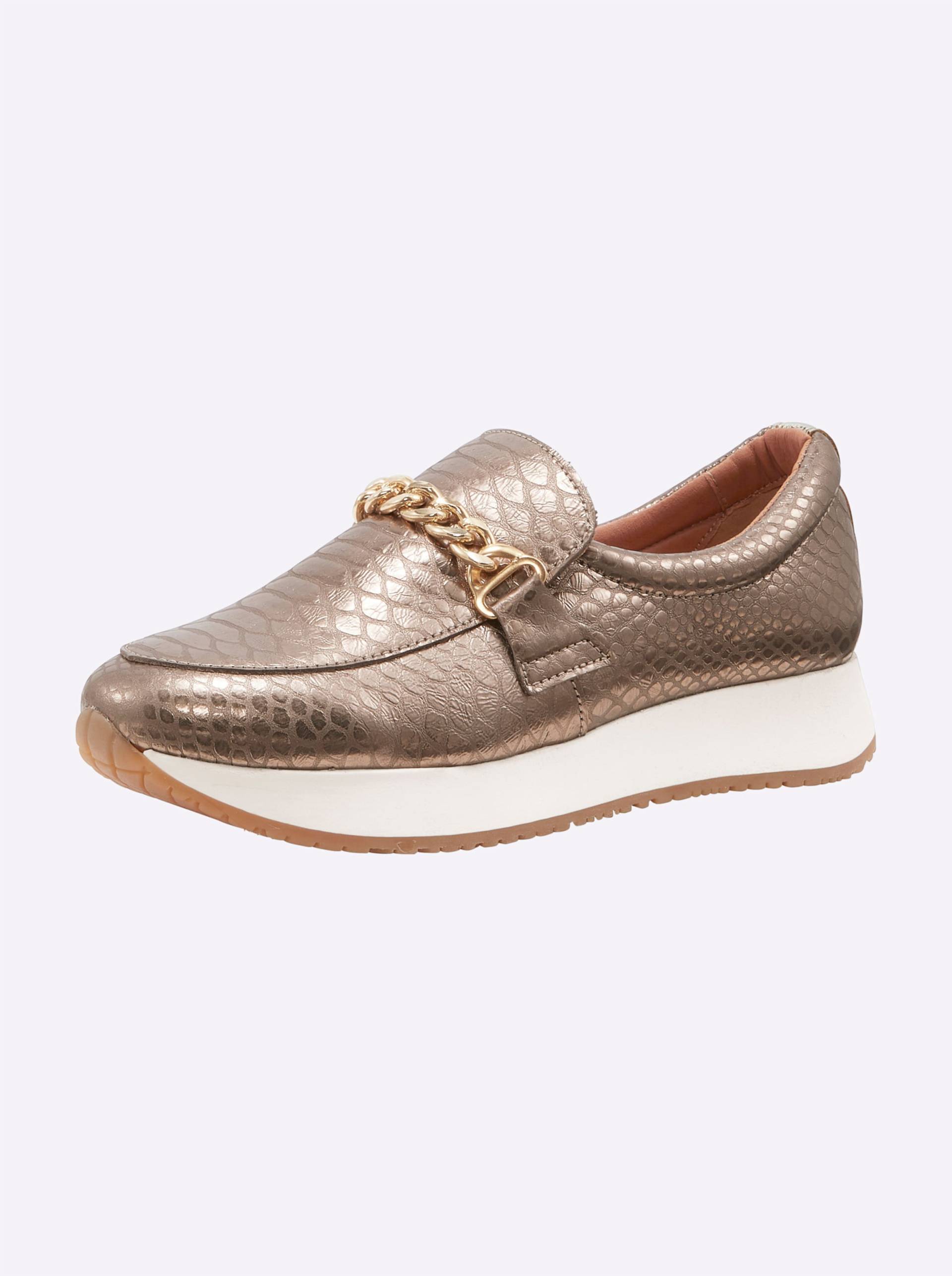 Slipper in khaki-metallic von heine