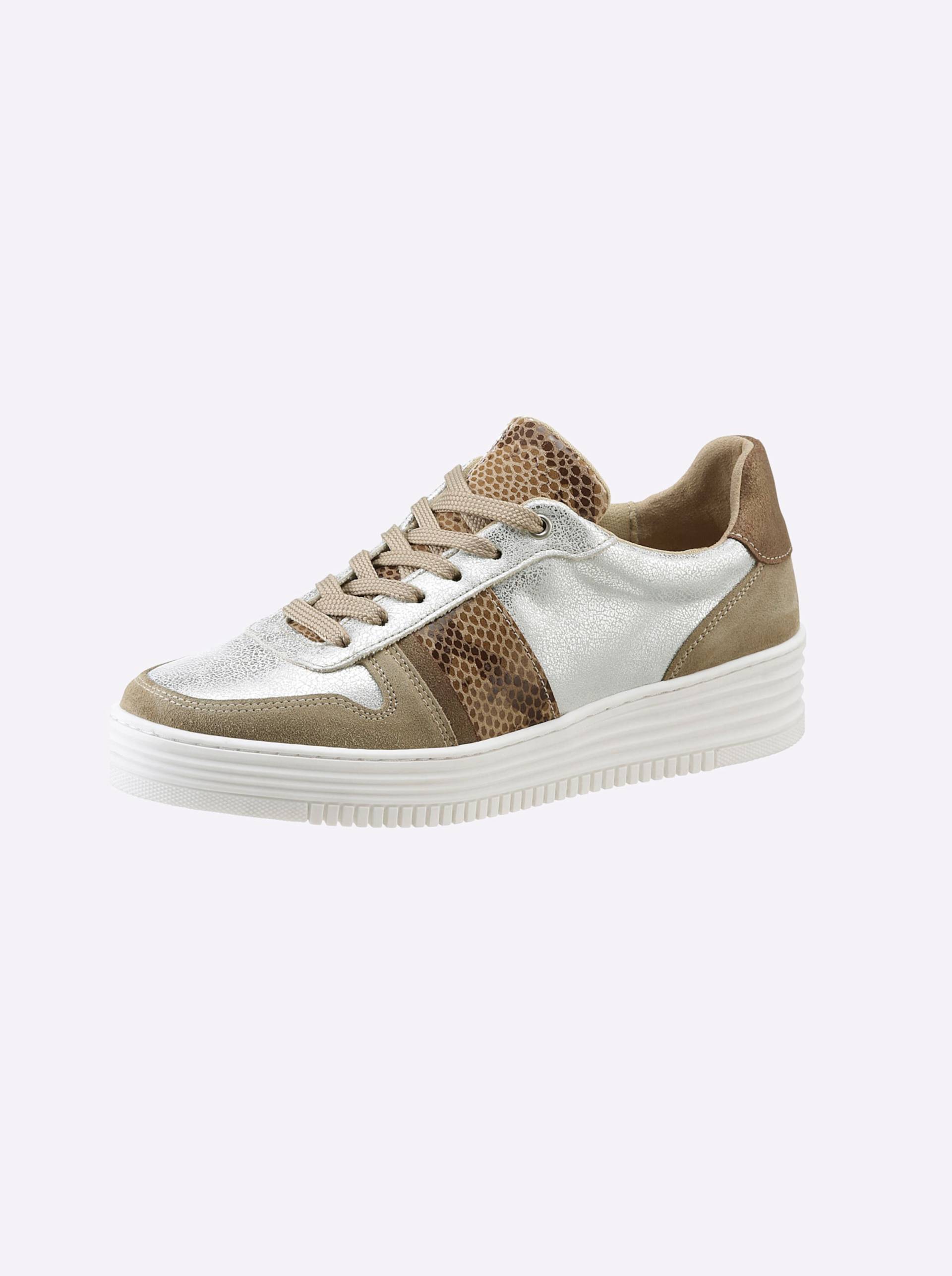 Sneaker in taupe-silberfarben von heine