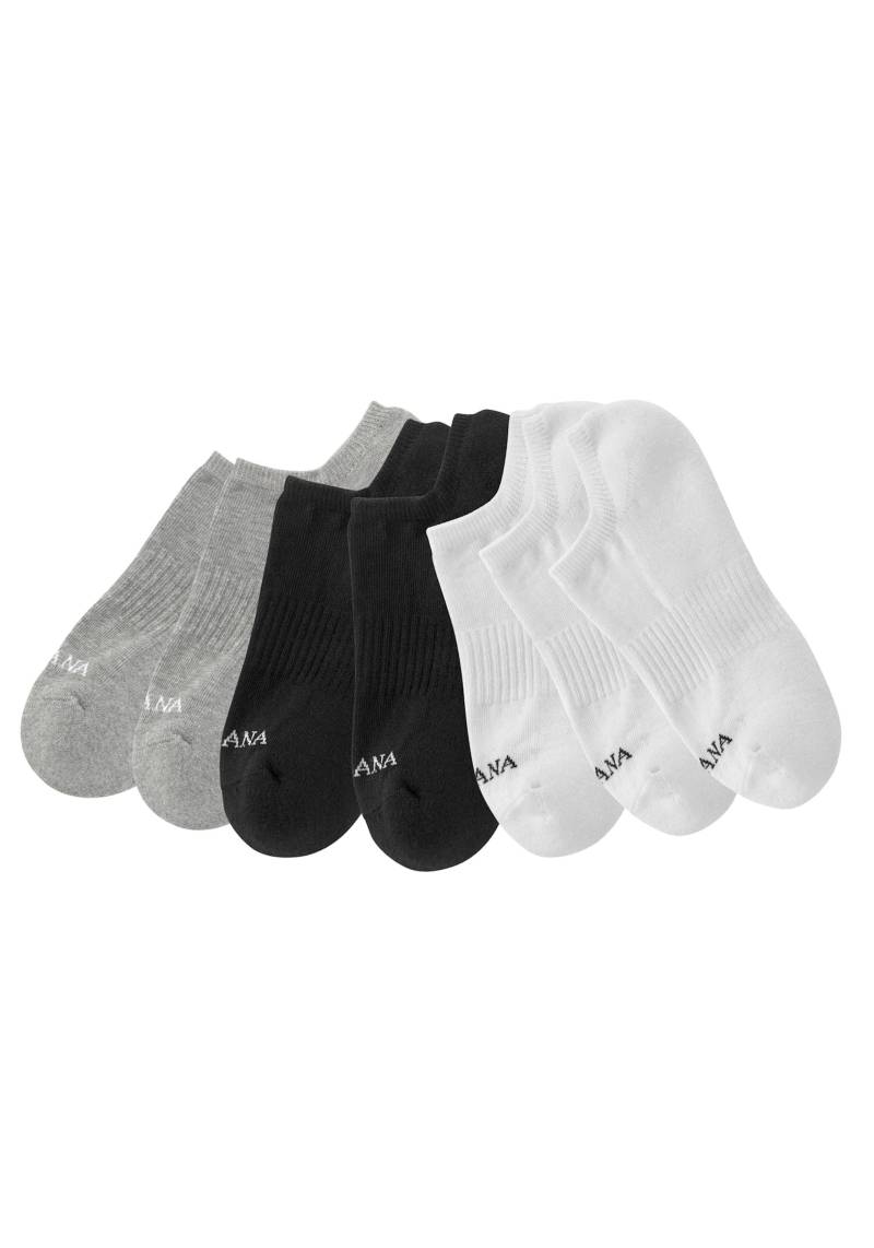 Sneakersocken in 3x weiss, 2x schwarz, 2x grau-meliert von LASCANA ACTIVE