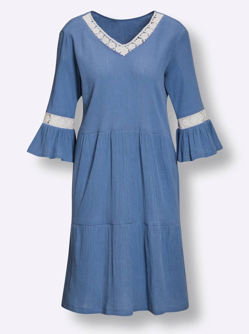 Sommerkleid in mittelblau-ecru von feel good