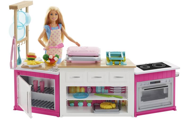 Barbie Spielfigur »Cooking & Baking Deluxe Küche mit Puppe«, (Set) von Barbie