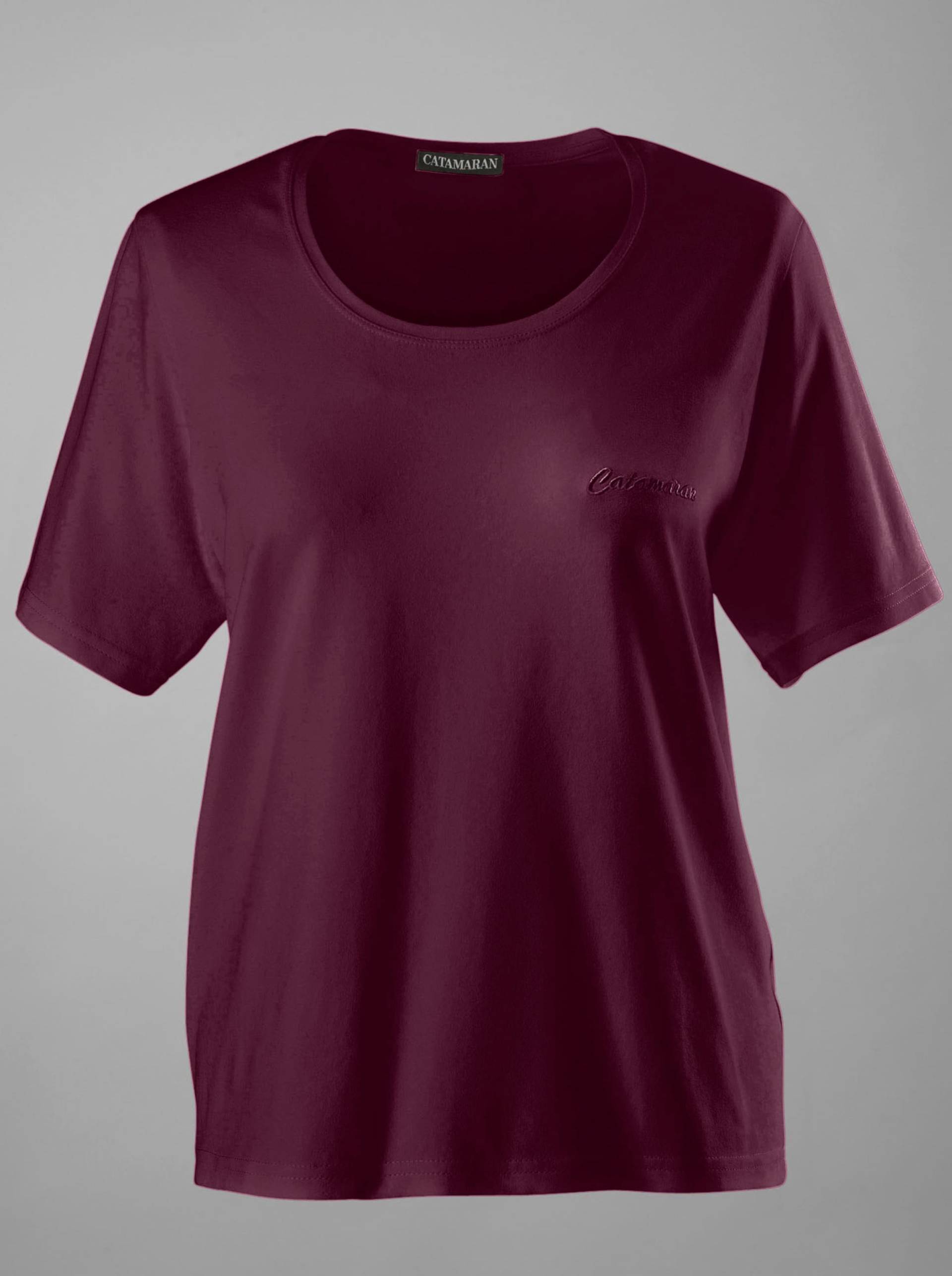 Sportshirt in bordeaux + graphit von Catamaran Sports